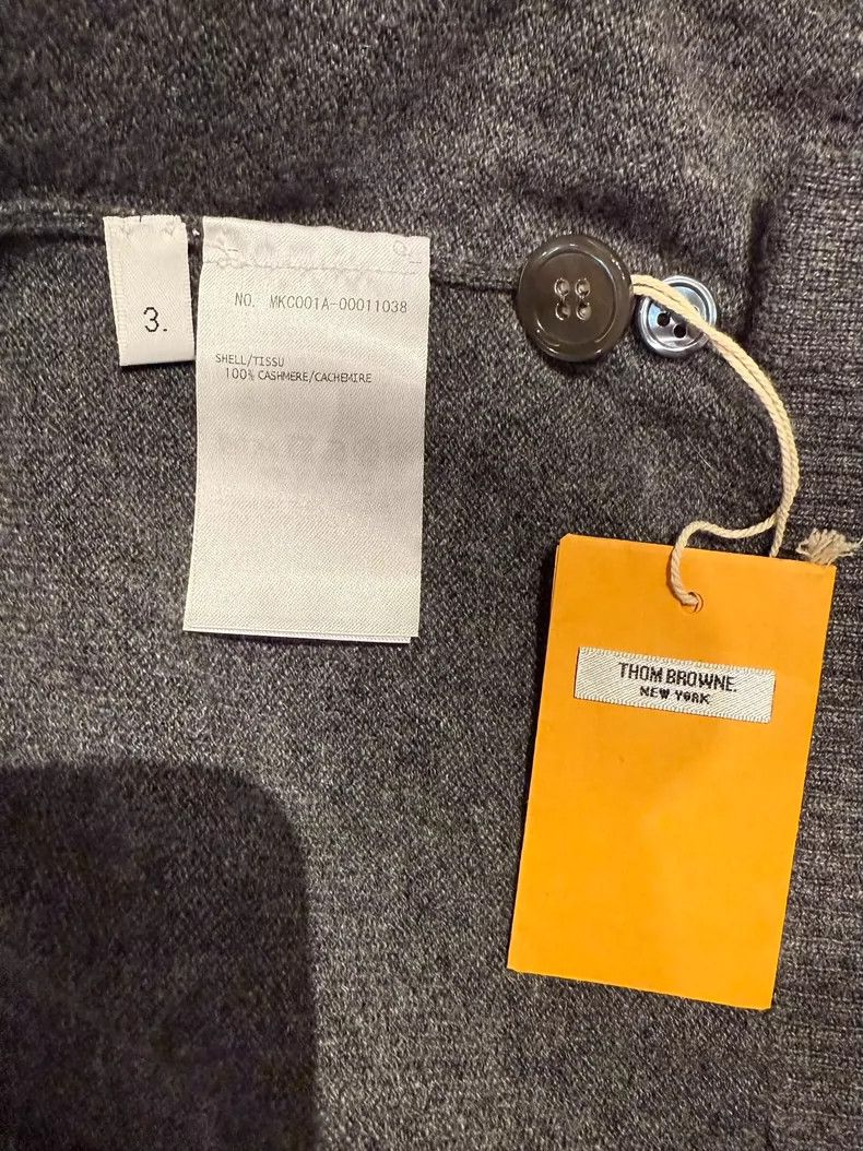 Thom Browne Thom browne Classic four-bar cashmere cardigan jacket 2504- Size US L / EU 52-54 / 3 - 5 Thumbnail