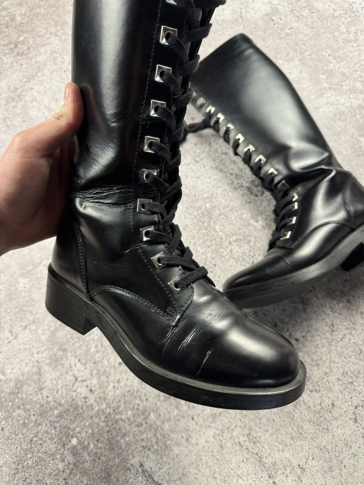 Japanese Brand Vintage AS 98 Zip Ankle Owens Style Leather Distressed Boots Size US 7 / IT 37 - 5 Thumbnail