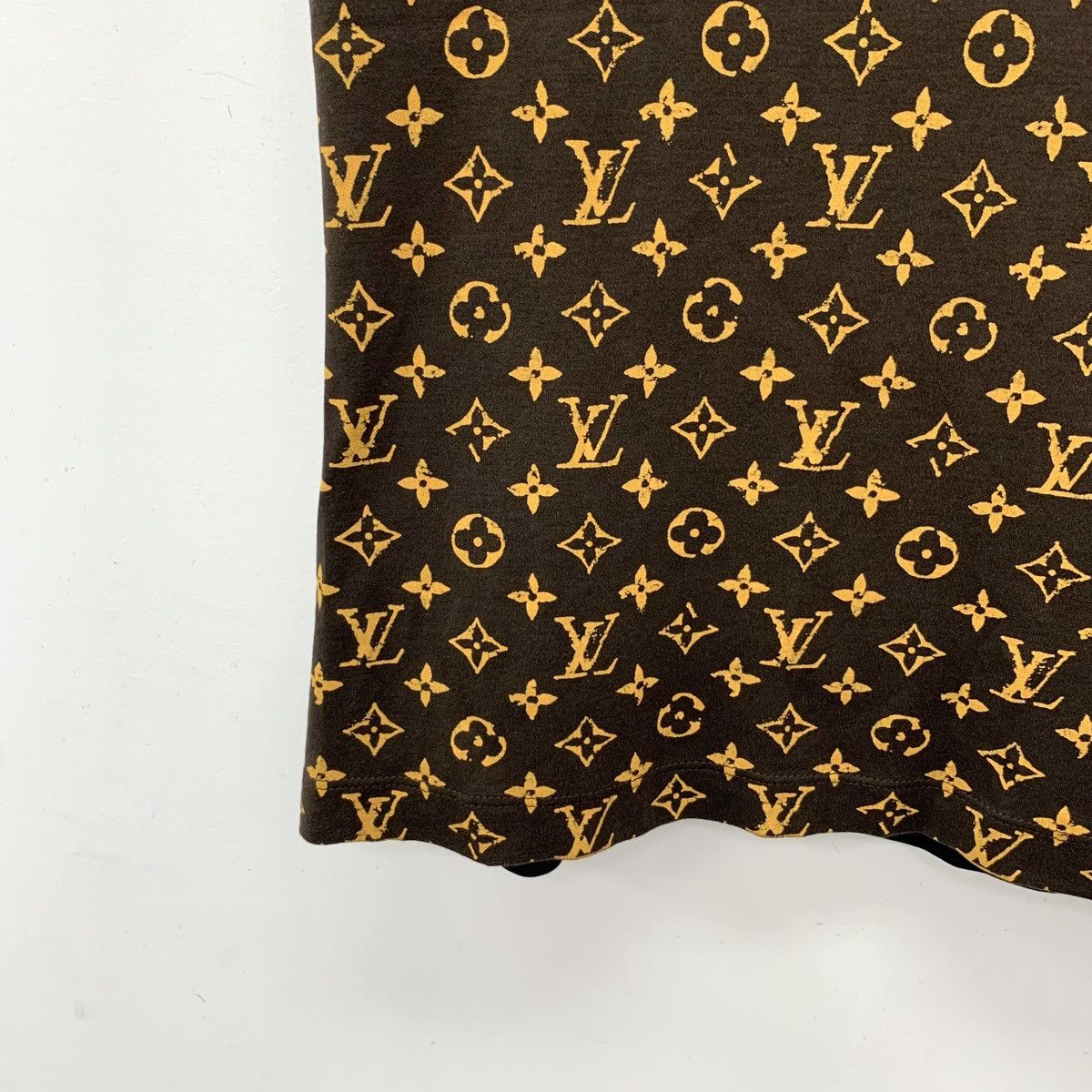 Louis Vuitton Louis Vuitton Black Logo Old Flower Patchwork Cotton T-Shirt Size S / US 4 / IT 40 - 4 Thumbnail