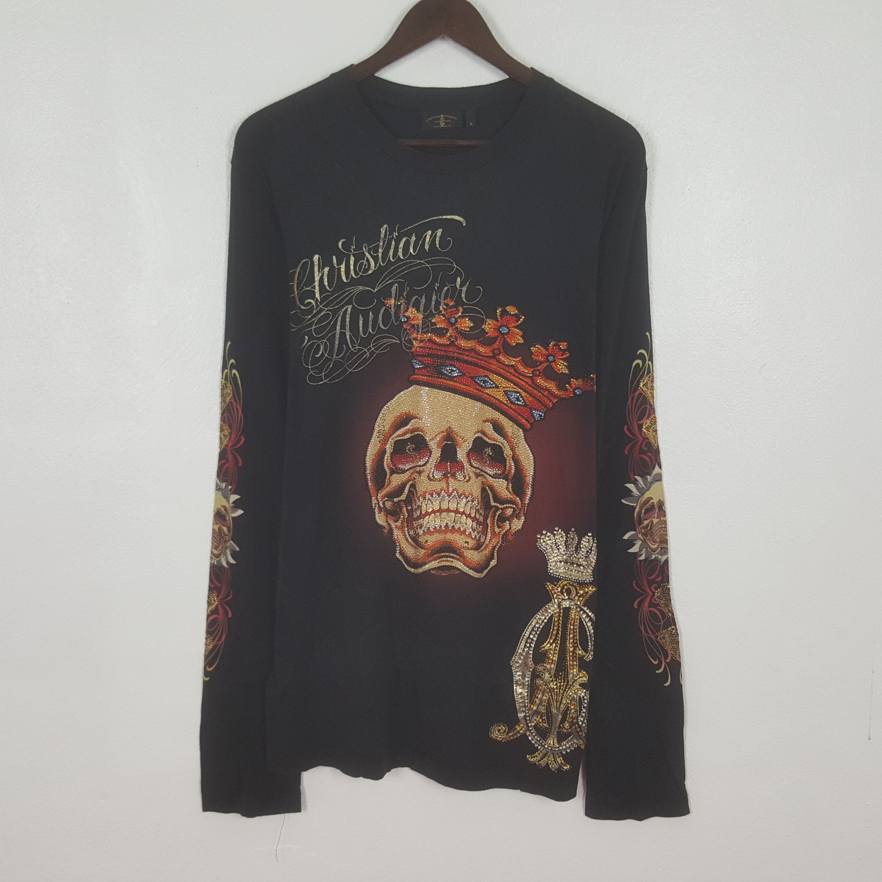 Christian Audigier Vintage Christian Audigier Overprinted USA T-shirt Size US L / EU 52-54 / 3 - 1 Thumbnail
