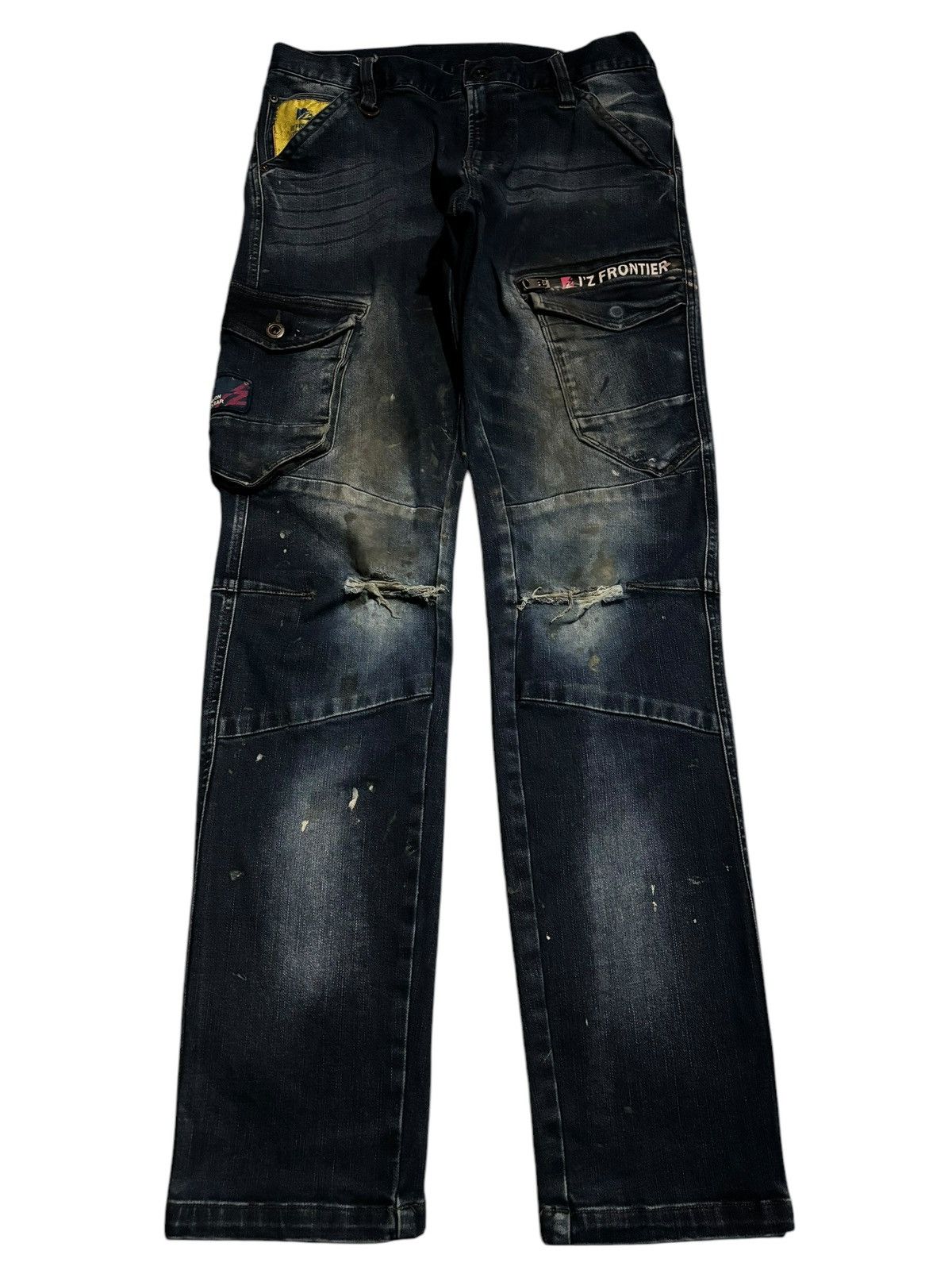 FRONTEER × Japanese Brand I’z Frontier Faded Season Distressed Multi Pocket Jeans Size US 31 - 1 Thumbnail