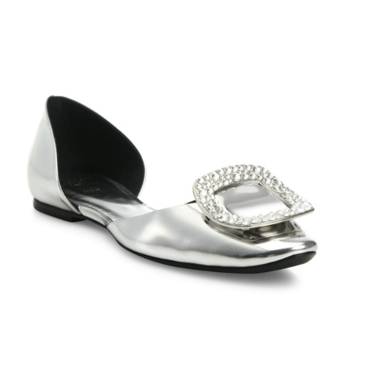 Roger Vivier Roger Vivier Silver Buckle Flats – Size 36 (US 6) Size US 6 / IT 36 - 1 Thumbnail