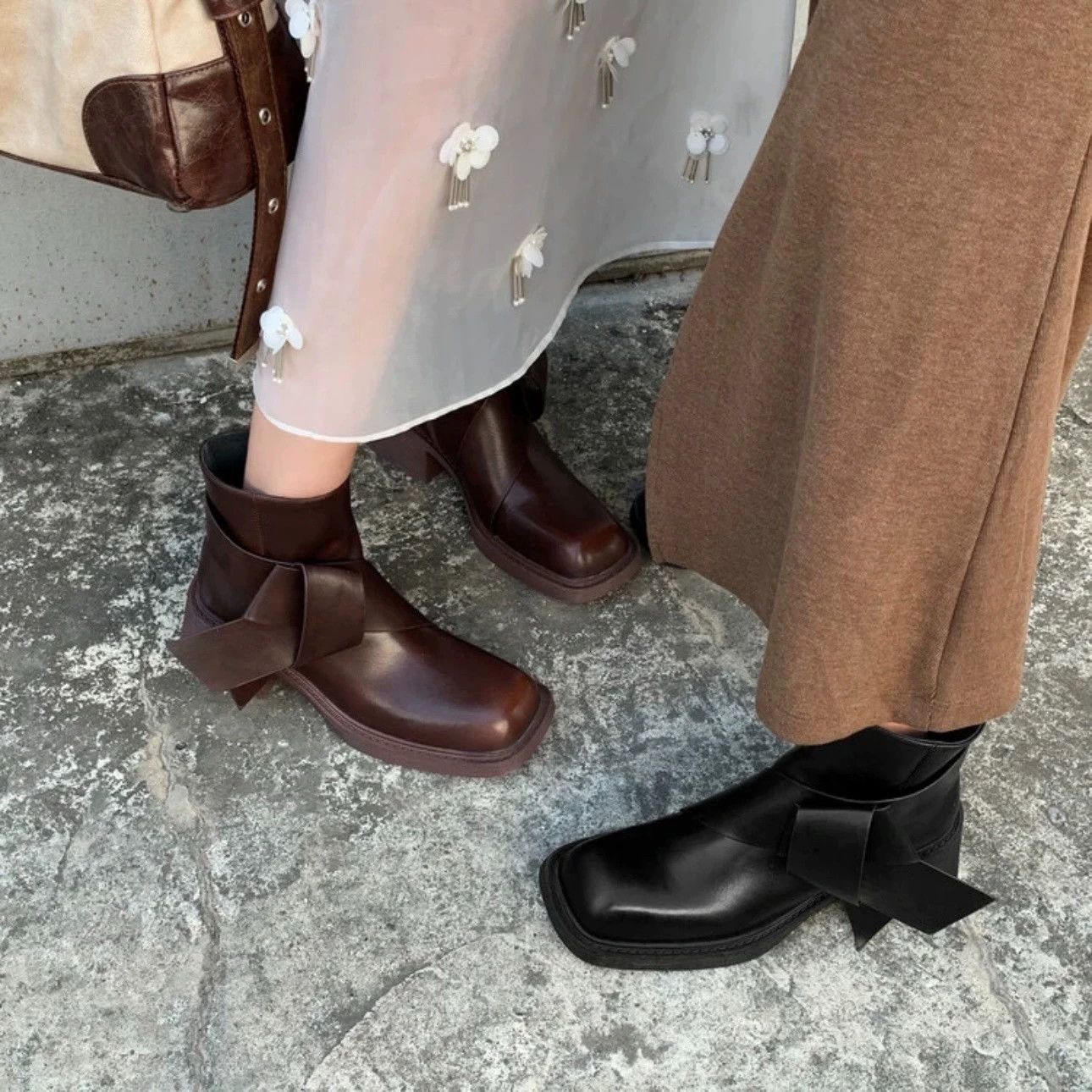 Acne Studios Acne Studios Black Small Square Toe Bow Zipper Boot Size US 6.5 / IT 36.5 - 8 Thumbnail
