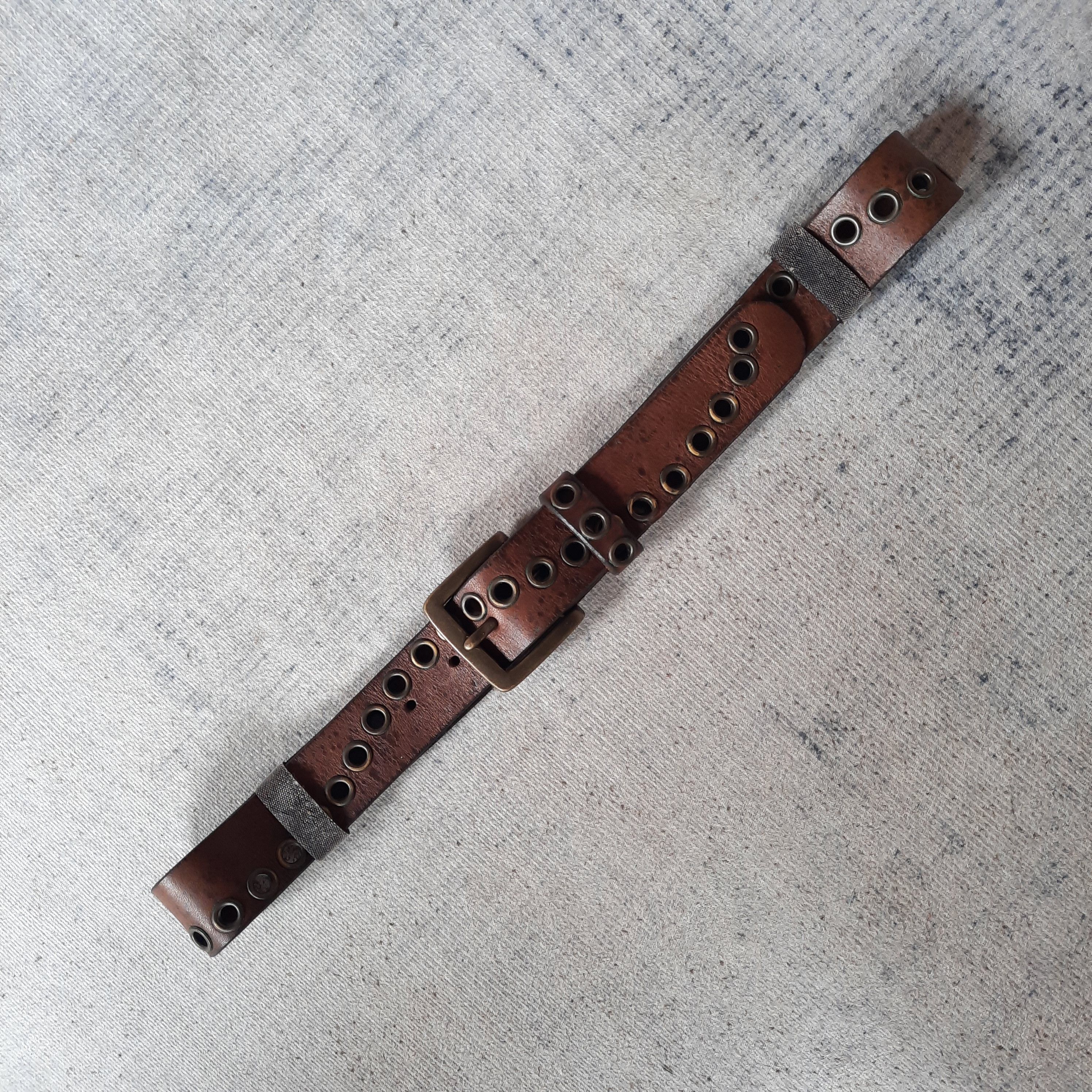 PPFM ☠️ Green label relaxing solid brass punk style leather belt Size ONE SIZE - 8 Thumbnail
