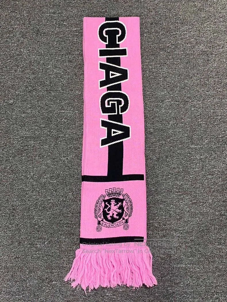 Balenciaga Balenciaga Pink Cashmere Blend Logo Scarf. Size ONE SIZE - 2 Thumbnail