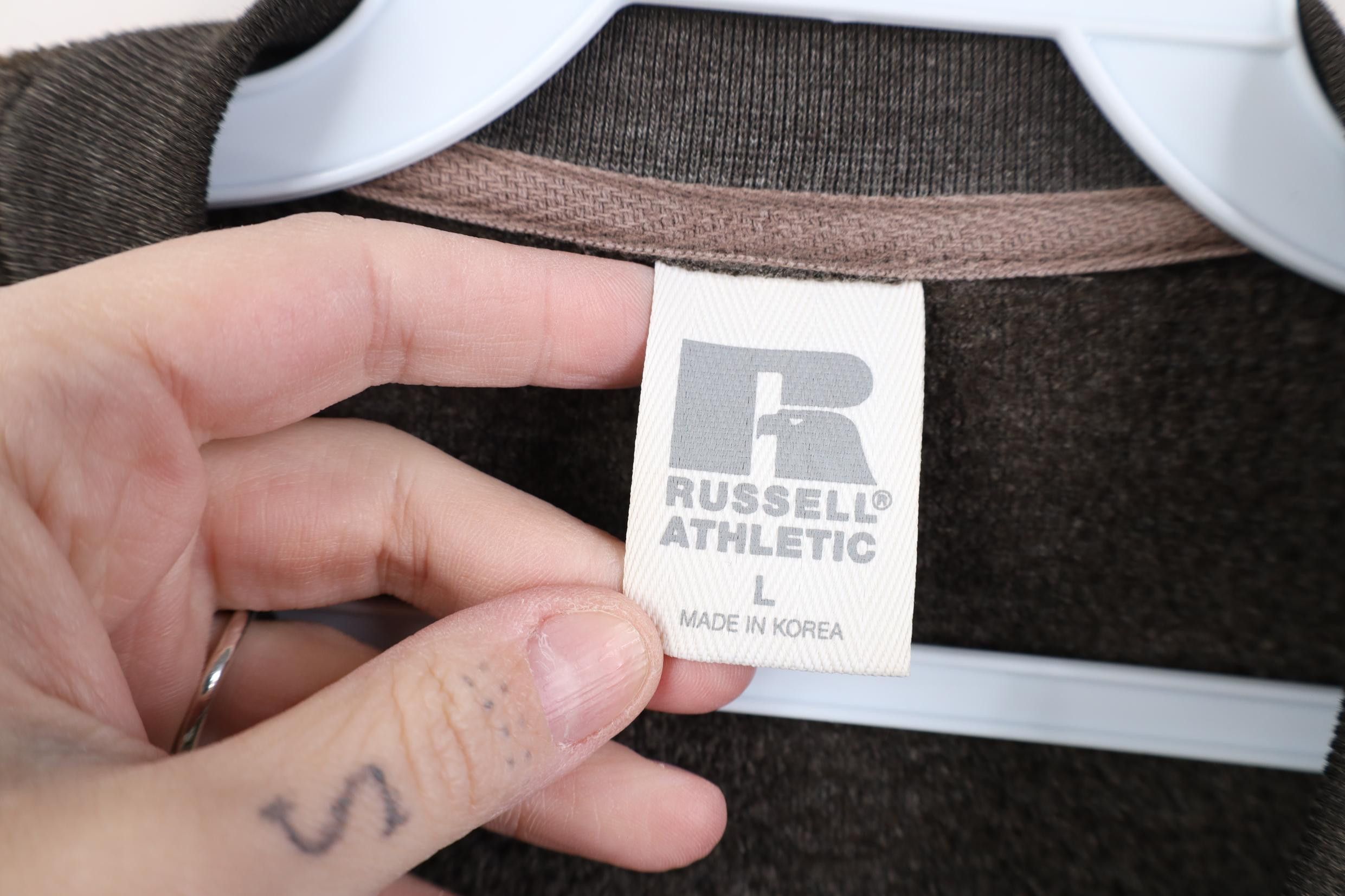 Russell Athletic Vintage 90s Russell Athletic Blank Fleece V-Neck Sweatshirt Size US L / EU 52-54 / 3 - 5 Thumbnail