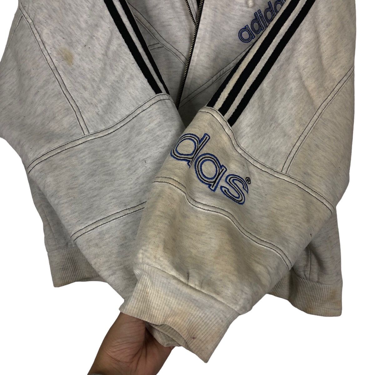 Adidas 🔥90’s Vintage Adidas Hoodie Big Logo Spell Out Size US XL / EU 56 / 4 - 17 Thumbnail