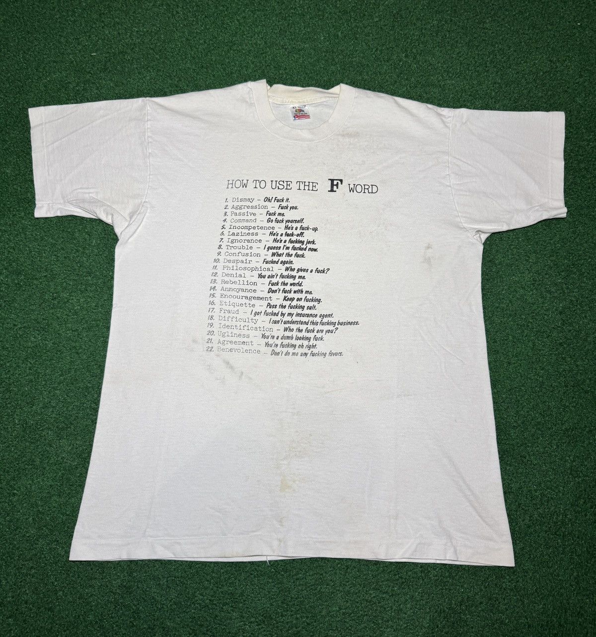 Vintage Vintage 90s How To Use The F Word Original XL Punk T Shirt Size US XL / EU 56 / 4 - 1 Thumbnail