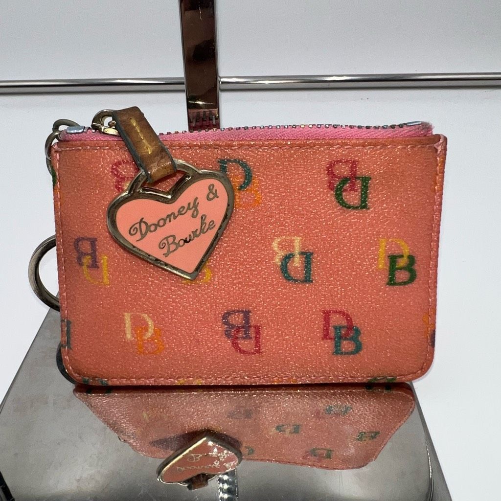 Dooney & Bourke Dooney & Bourke Y2K Rainbow Zipper Pink Heart Signature Coin Pouch Size ONE SIZE - 1 Thumbnail