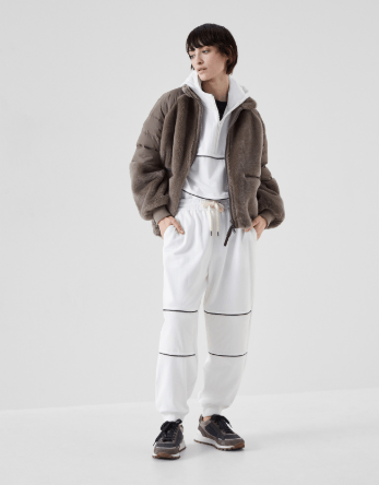 Brunello Cucinelli o1la1rc1a0325 Sport Pants With Monili in White Size 27" / US 4 / IT 40 - 5 Thumbnail