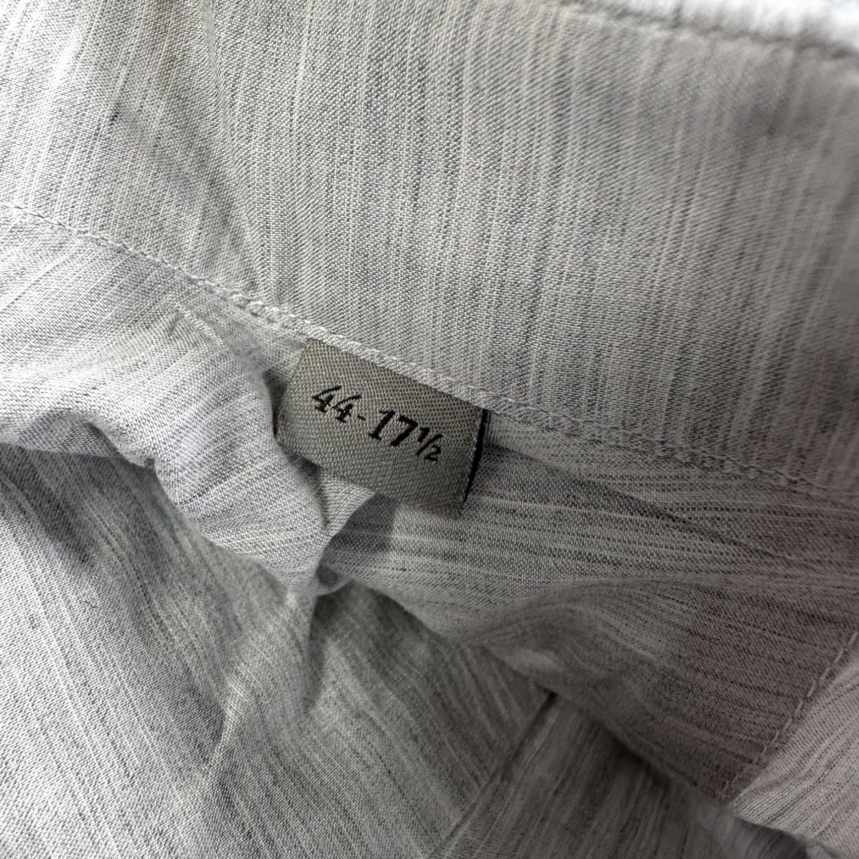 Canali Canali Dress Shirt Mens 44 17.5 Gray Solid Spread Collar Long Sleeve Italy Size 44R - 7 Thumbnail