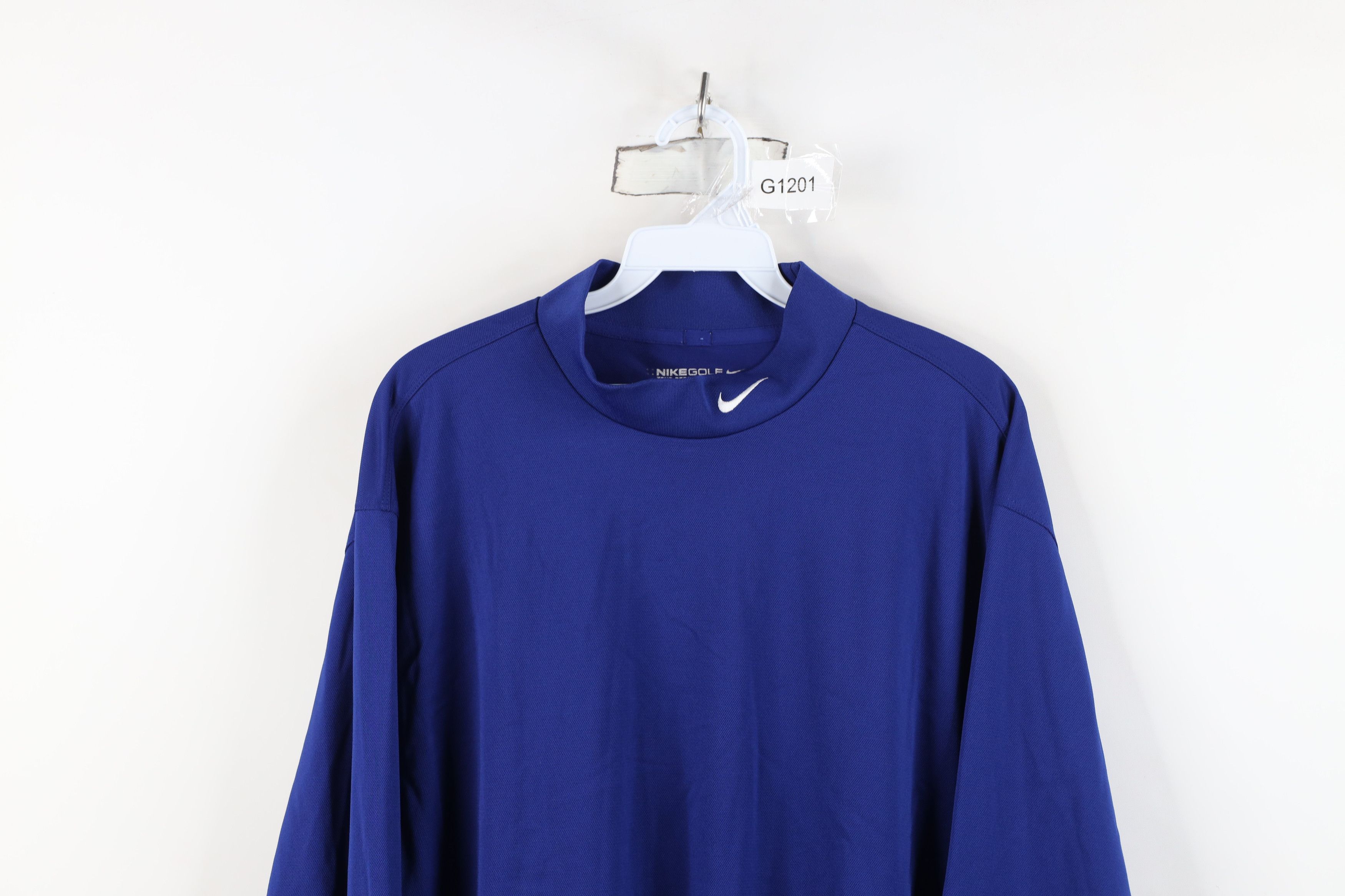 Nike Vintage Y2K Nike Golf Swoosh Knit Mock Neck T-Shirt Blue Size US XL / EU 56 / 4 - 2 Thumbnail