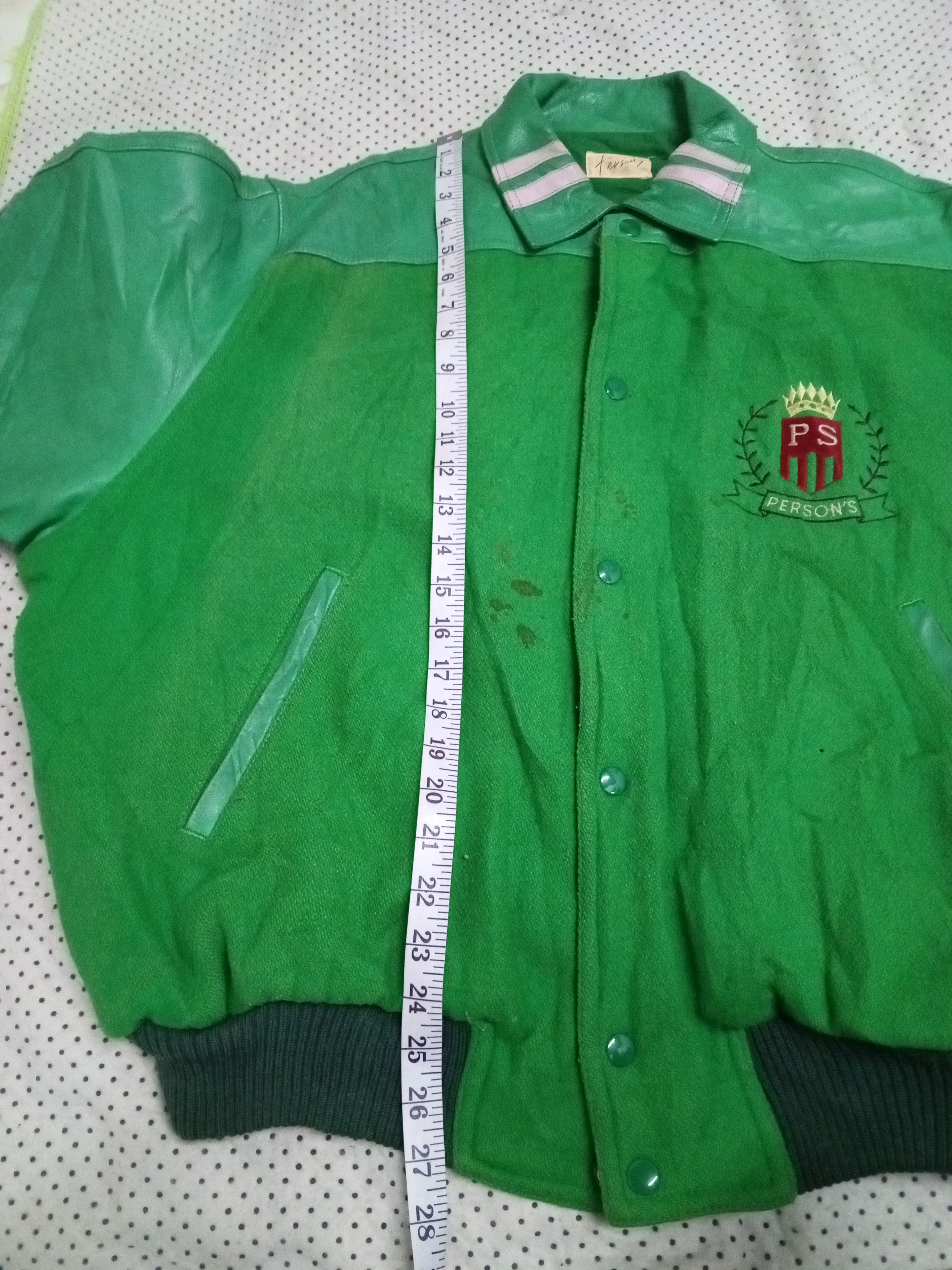 PERSON'S PERSONS Vintage Leather Sleeve Flag Spell Out Vrsity Jacket Size US XL / EU 56 / 4 - 15 Thumbnail