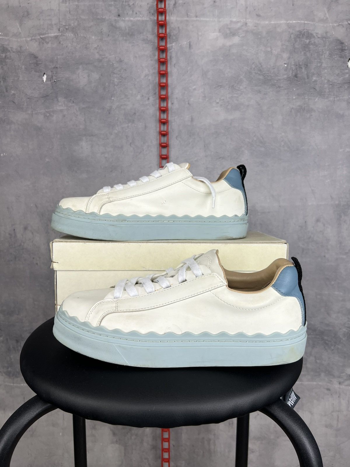Chloe Chloe Women's White Lauren leather Low Top Sneakers Shoes 39 Size US 9 / IT 39 - 6 Thumbnail