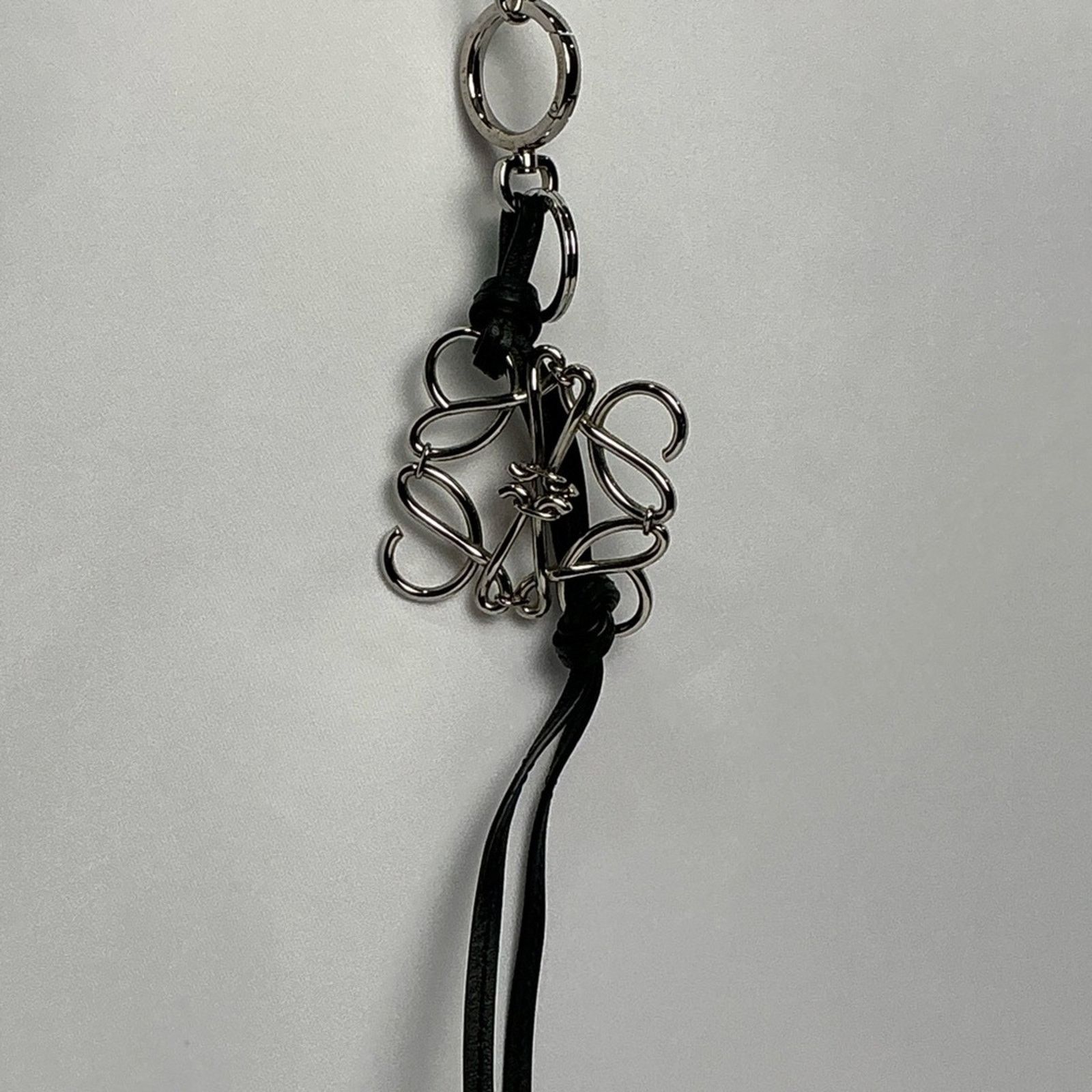 Loewe LOEWE Bag Charm Anagram Black leather calfskin Palladium Size ONE SIZE - 5 Thumbnail