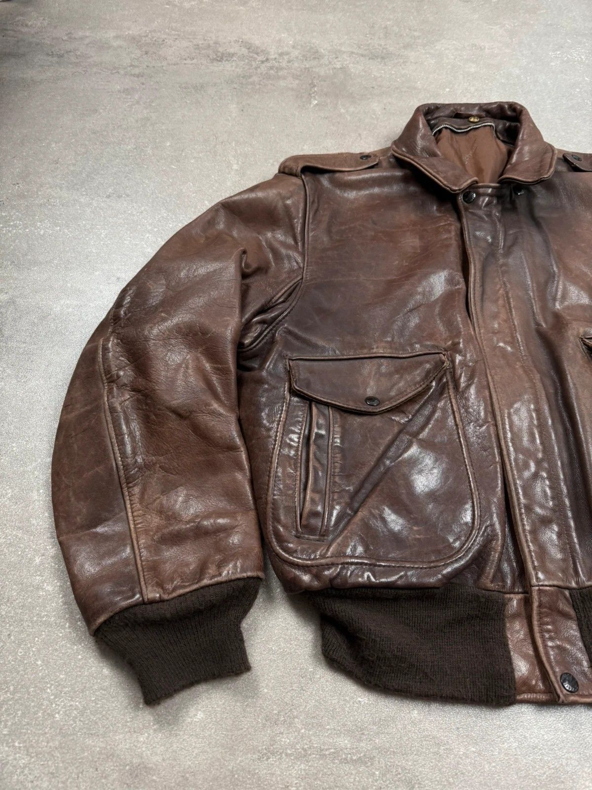Schott Schott leather jacket vintage 1980s 1970s rétro made in USA Size US XL / EU 56 / 4 - 3 Thumbnail