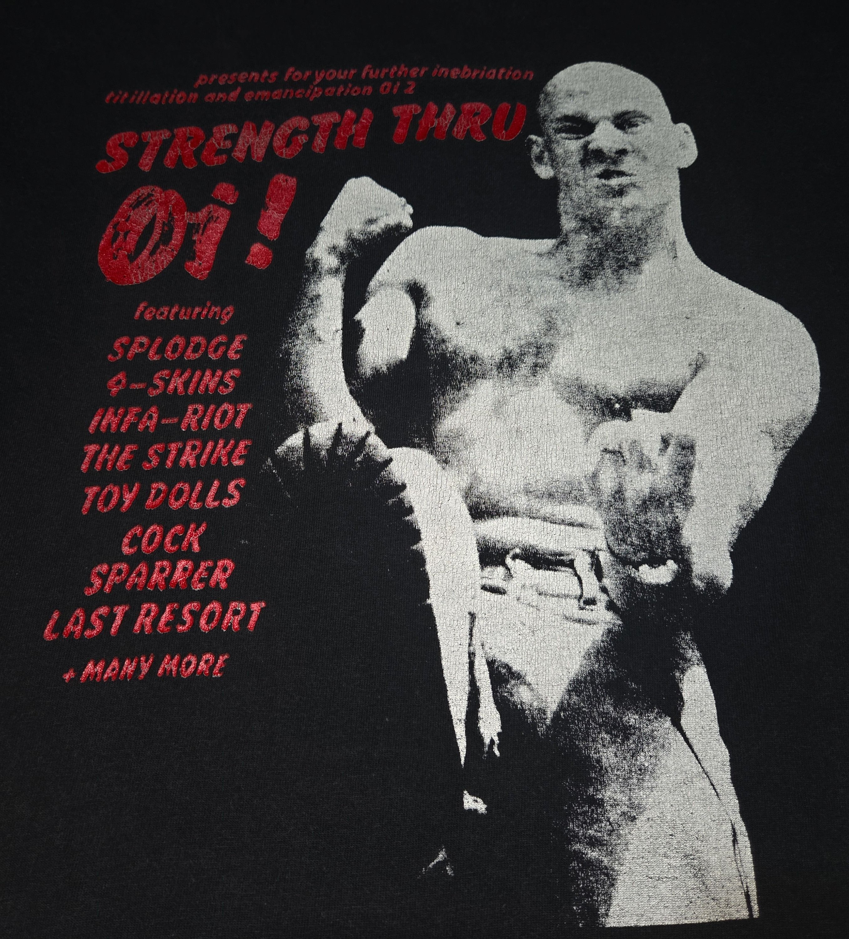 Band Tees True Vintage OG 90s Strength Thru Oi! Skinhead Album T Shirt Size US L / EU 52-54 / 3 - 5 Thumbnail