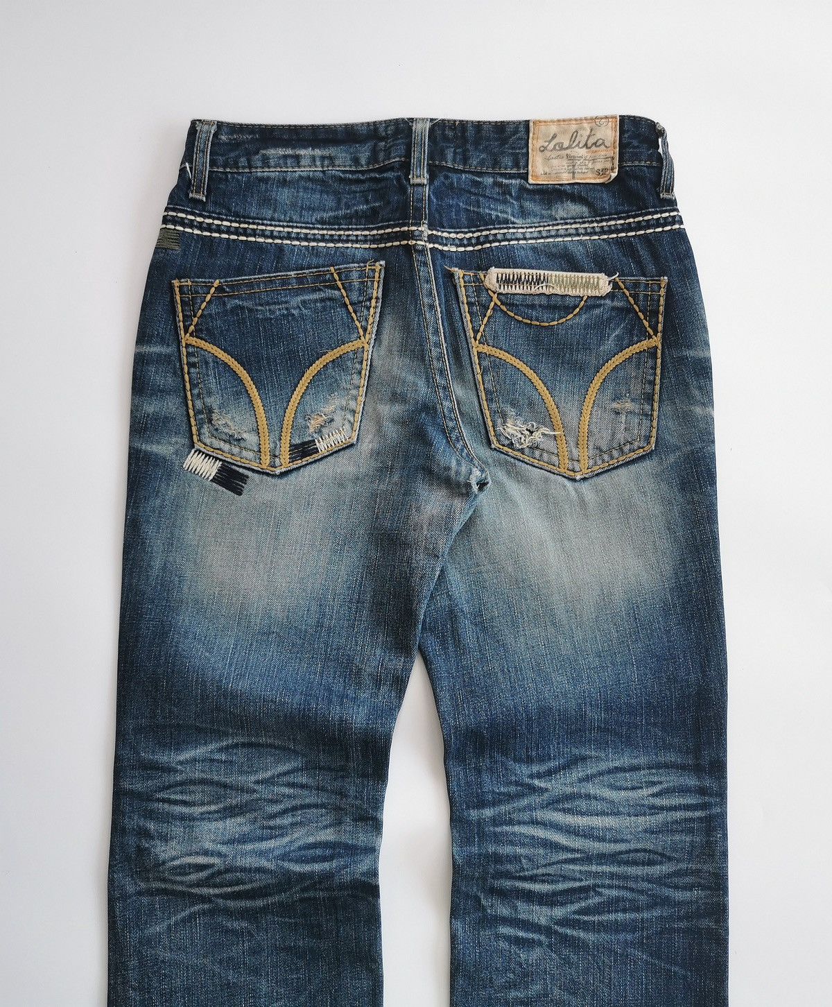 Kapital Lolita Faded Structure Distressed Denim Jeans Size US 31 - 8 Thumbnail