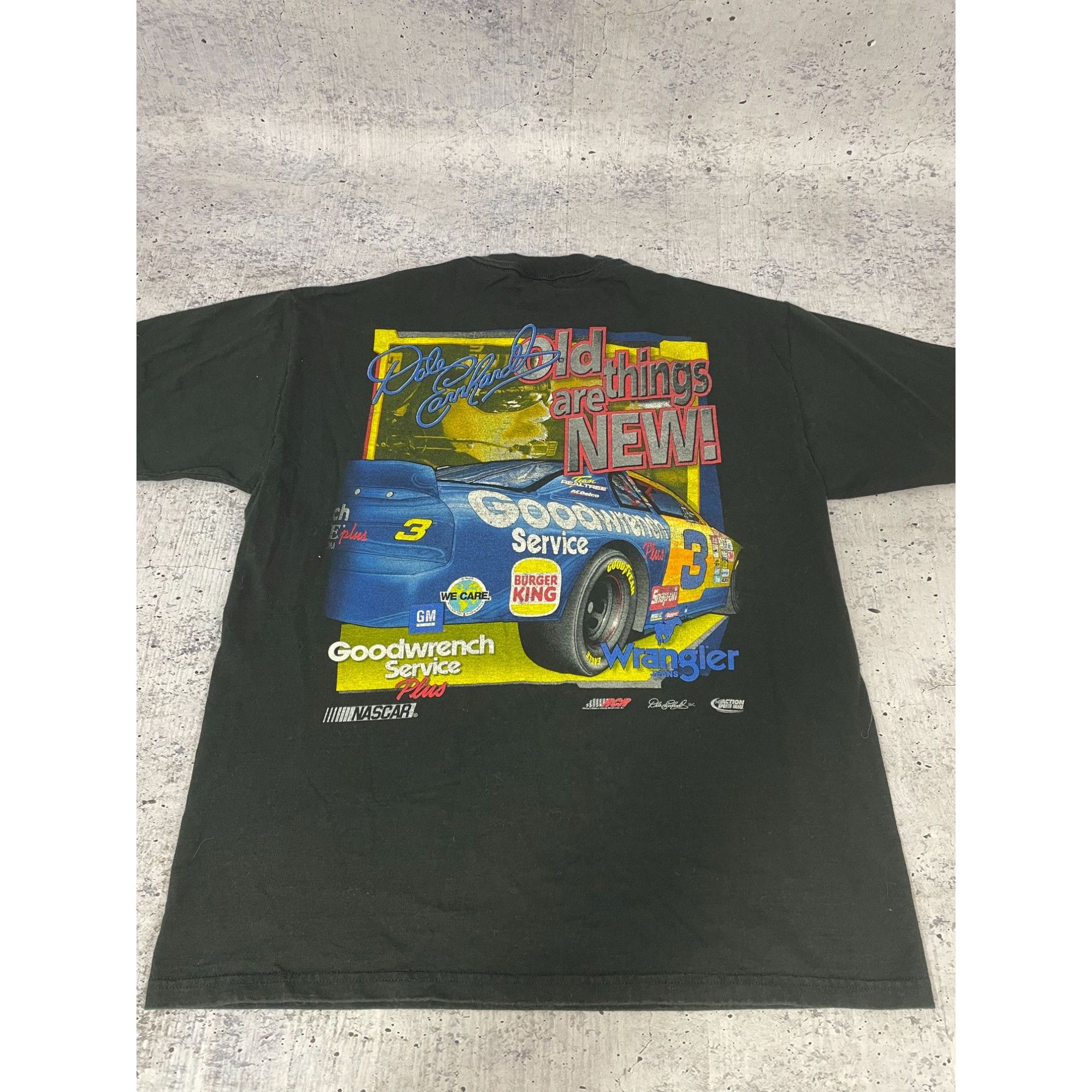 Vintage Men's Black Faded Vintage T-shirt Baggy Cars Motorsport Cott Size US M / EU 48-50 / 2 - 8 Thumbnail