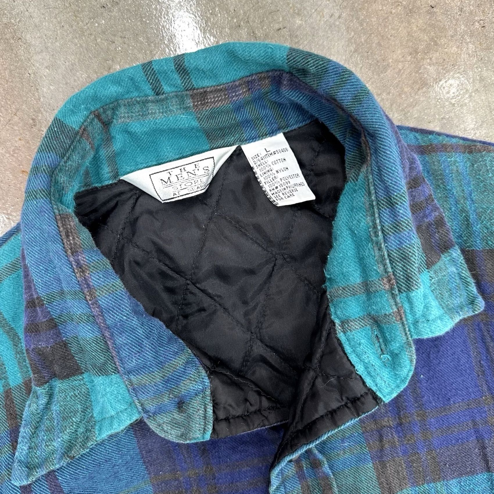 Sears VINTAGE Sears The Men’s Store Blue Plaid Flannel Quilted Lined Jacket Large 80s Size US L / EU 52-54 / 3 - 2 Thumbnail