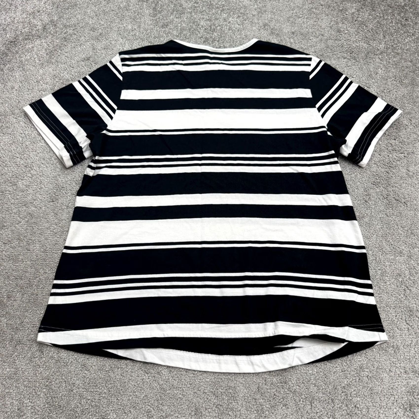 Blair Blair Striped Basic T-Shirt Womens Large Black White Crew Neck Short Sleeve Tee Size L / US 10 / IT 46 - 2 Thumbnail