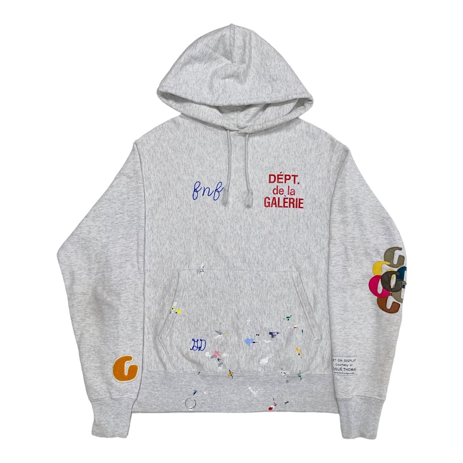 image of Gallery Dept Gallery Department Fnf Paint Splatter 8 Patches Hooded Grey, Men's (Size Small)