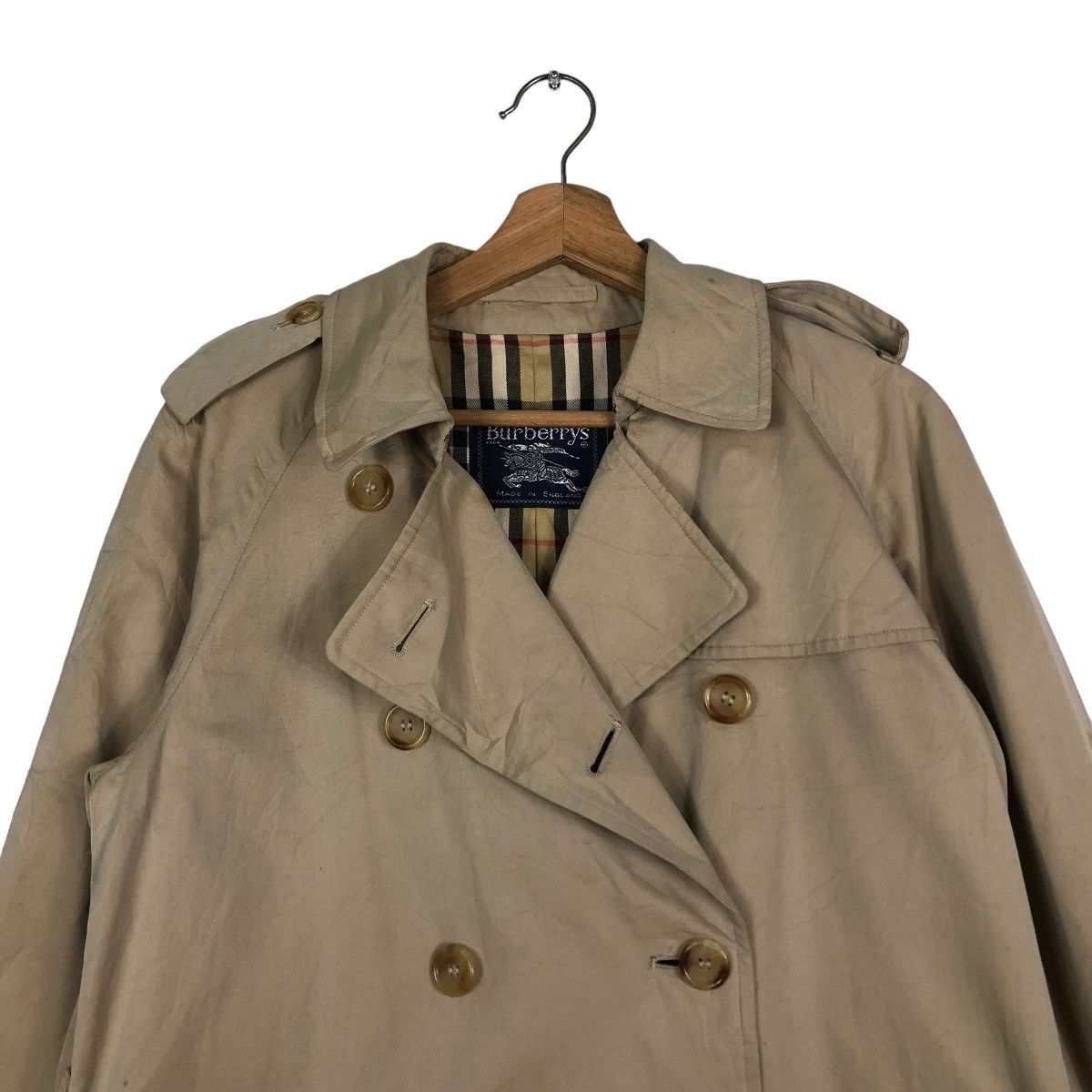 Burberry 🔥VINTAGE BURBERRYS MADE IN ENGLAND LONG JACKET TRENCH Size US S / EU 44-46 / 1 - 5 Thumbnail