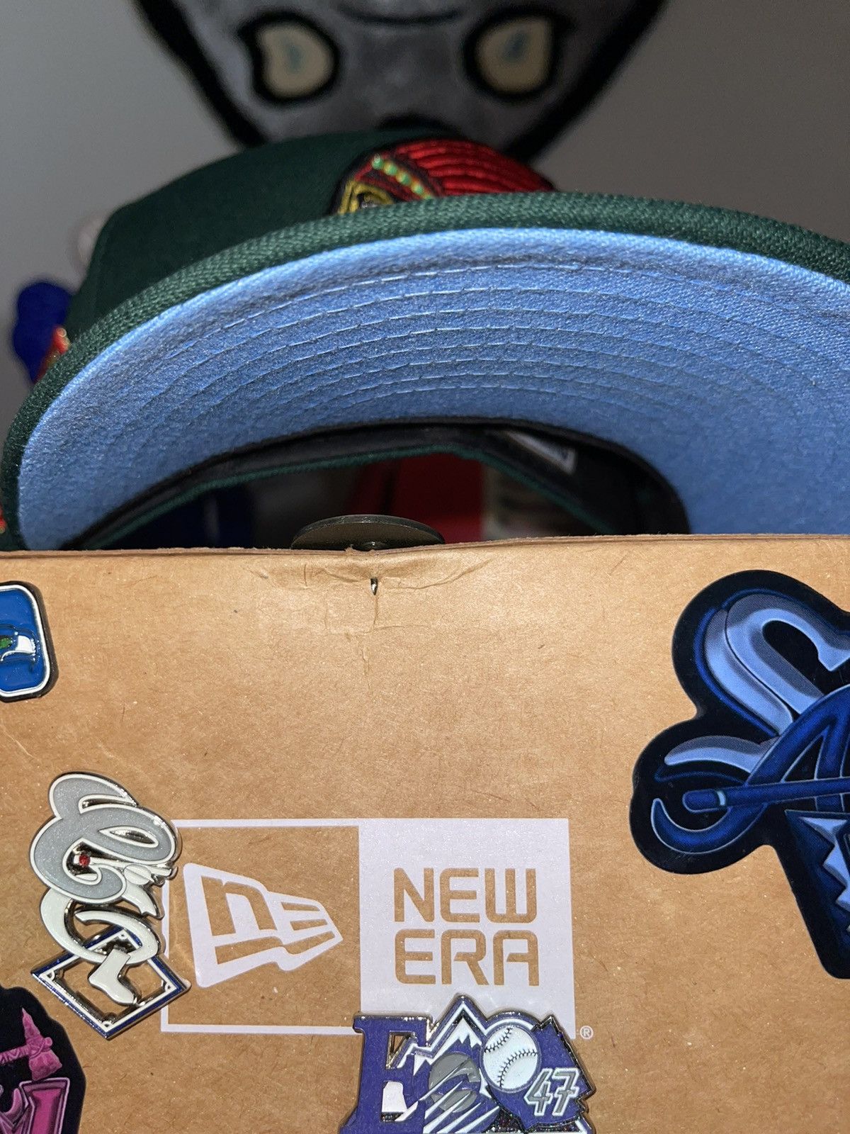 Hat Club × MyFitteds × New Era 7 3/8 Hat Club Wintergreen Boston Braves Icy Blue UV Size 38 - 6 Thumbnail