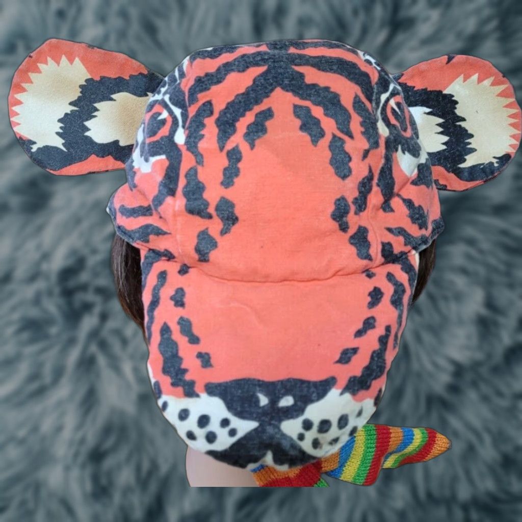 Vintage **VINTAGE 1984 Trappakaps Orange Animal Print Hat Cap** User: Vintage 1984 Trappakaps Orange Animal Print Hat Cap Size ONE SIZE - 1 Thumbnail