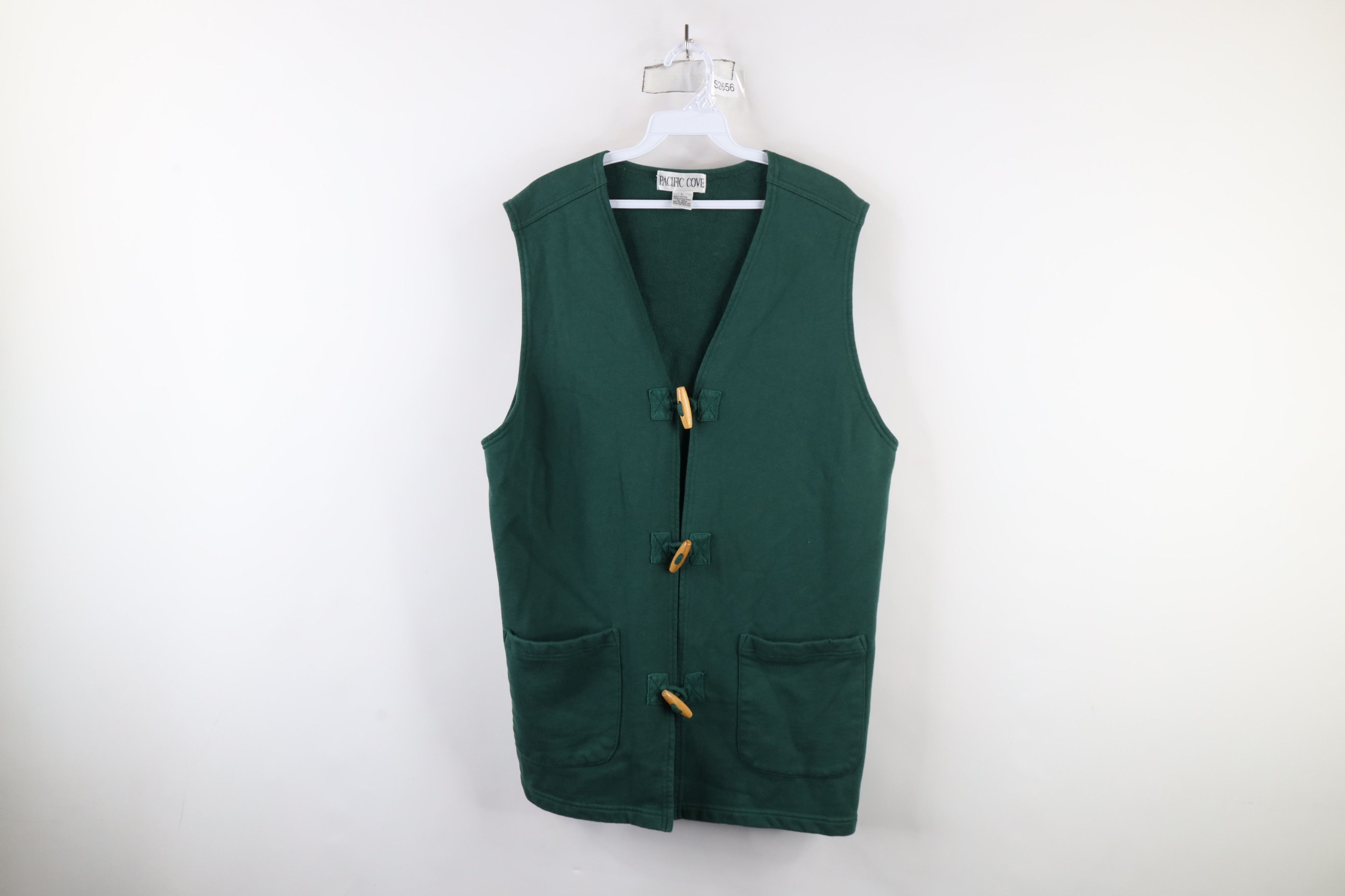 Vintage Vintage 90s Streetwear Baggy Toggle Button Vest Sweatshirt Size L / US 10 / IT 46 - 1 Thumbnail