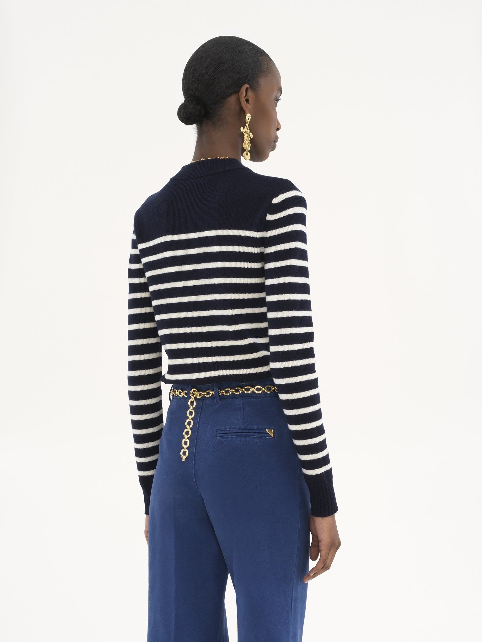 Chloe o1loc1c11125 Sailor Crewneck Sweater in Blue/White Size M / US 6-8 / IT 42-44 - 4 Thumbnail
