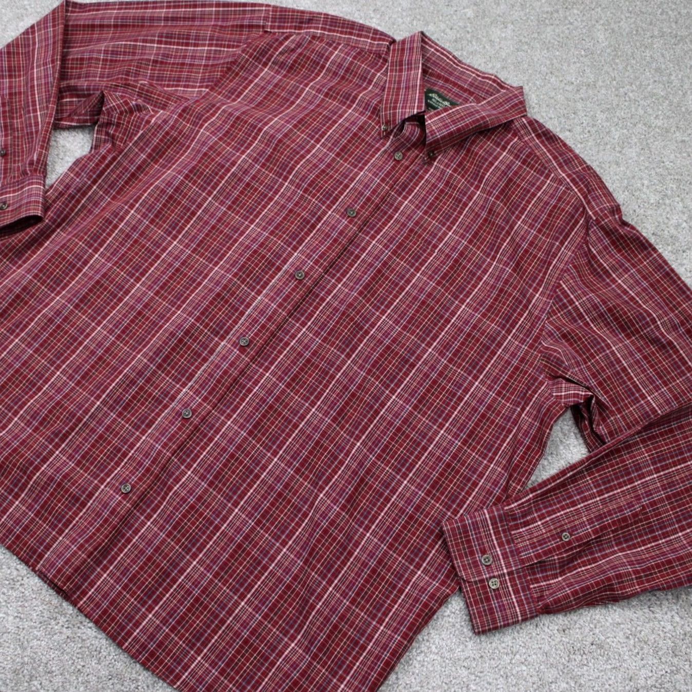 Eddie Bauer Eddie Bauer Shirt Adult 2XL XXL Red Plaid Relaxed Button-Up L/S Wrinkle Resistant Cotton Casual Mens Size US XXL / EU 58 / 5 - 3 Thumbnail