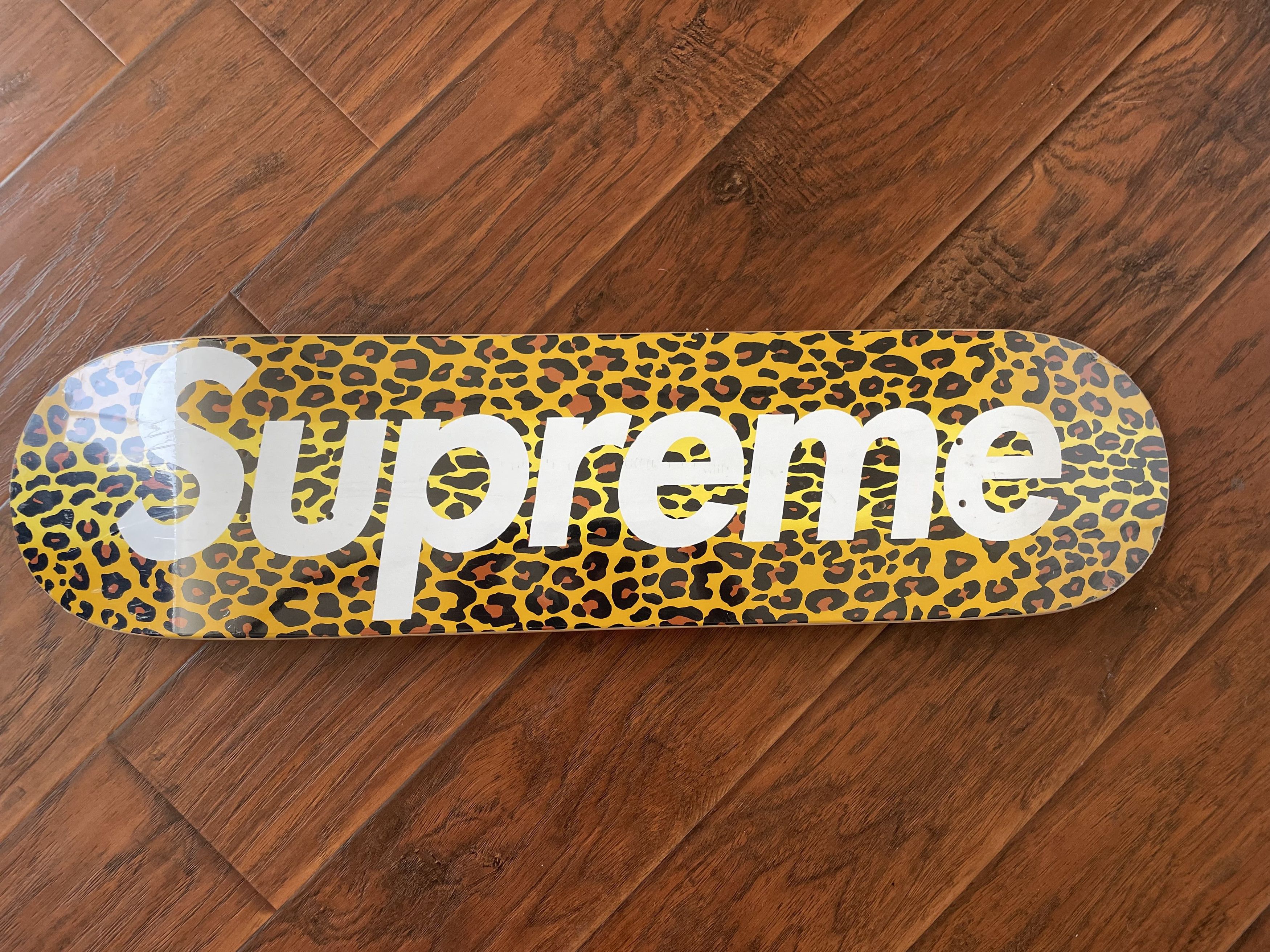 Supreme Supreme Leopard Deck Skateboard 2009 Yellow New Box Logo | Grailed