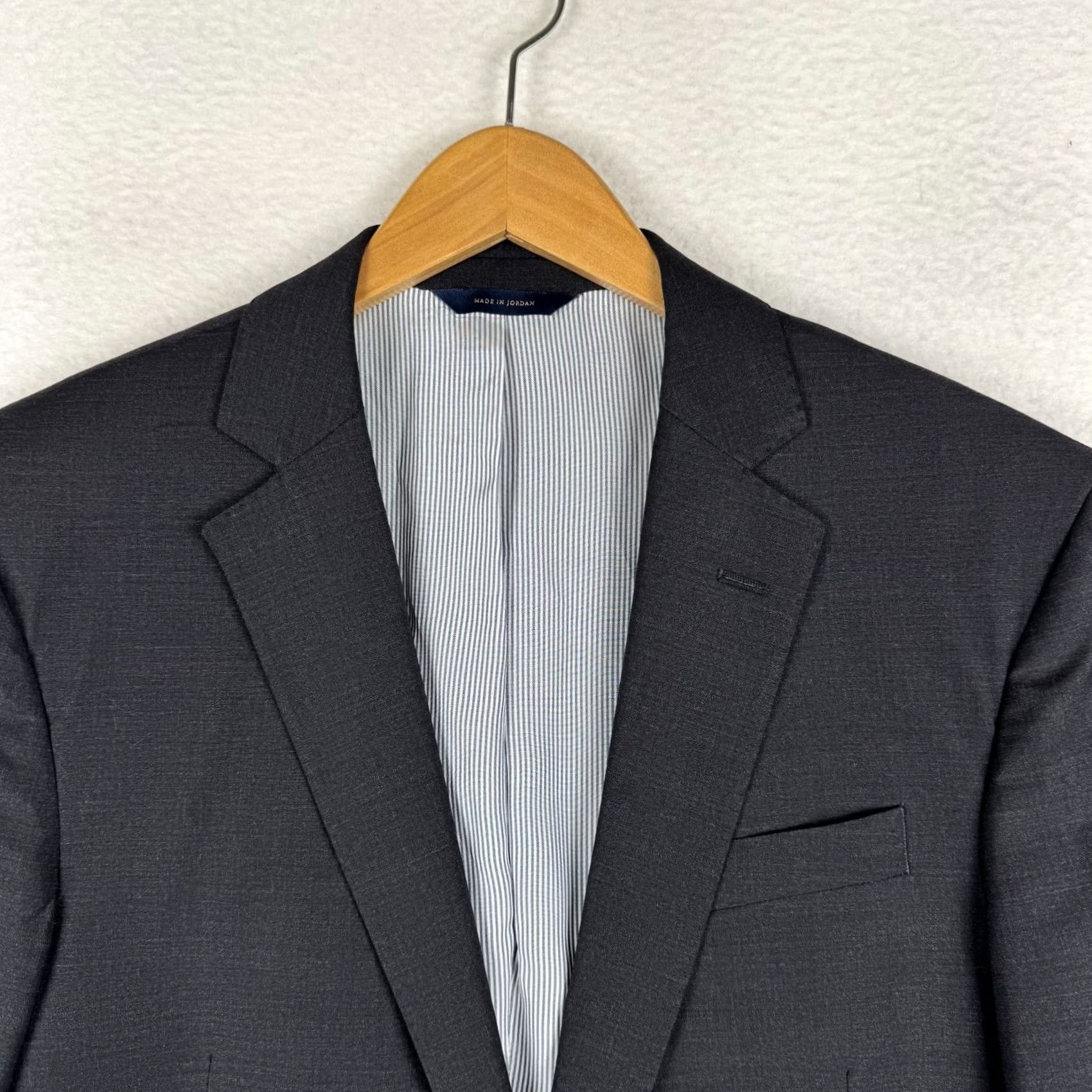 Brooks Brothers Brooks Brothers Men's Blazer Jacket Single-Breasted 2-Button Black Wool 40R Regular Notch Lapel Four-Button Sleeve Sport Coat Size 40R - 4 Thumbnail