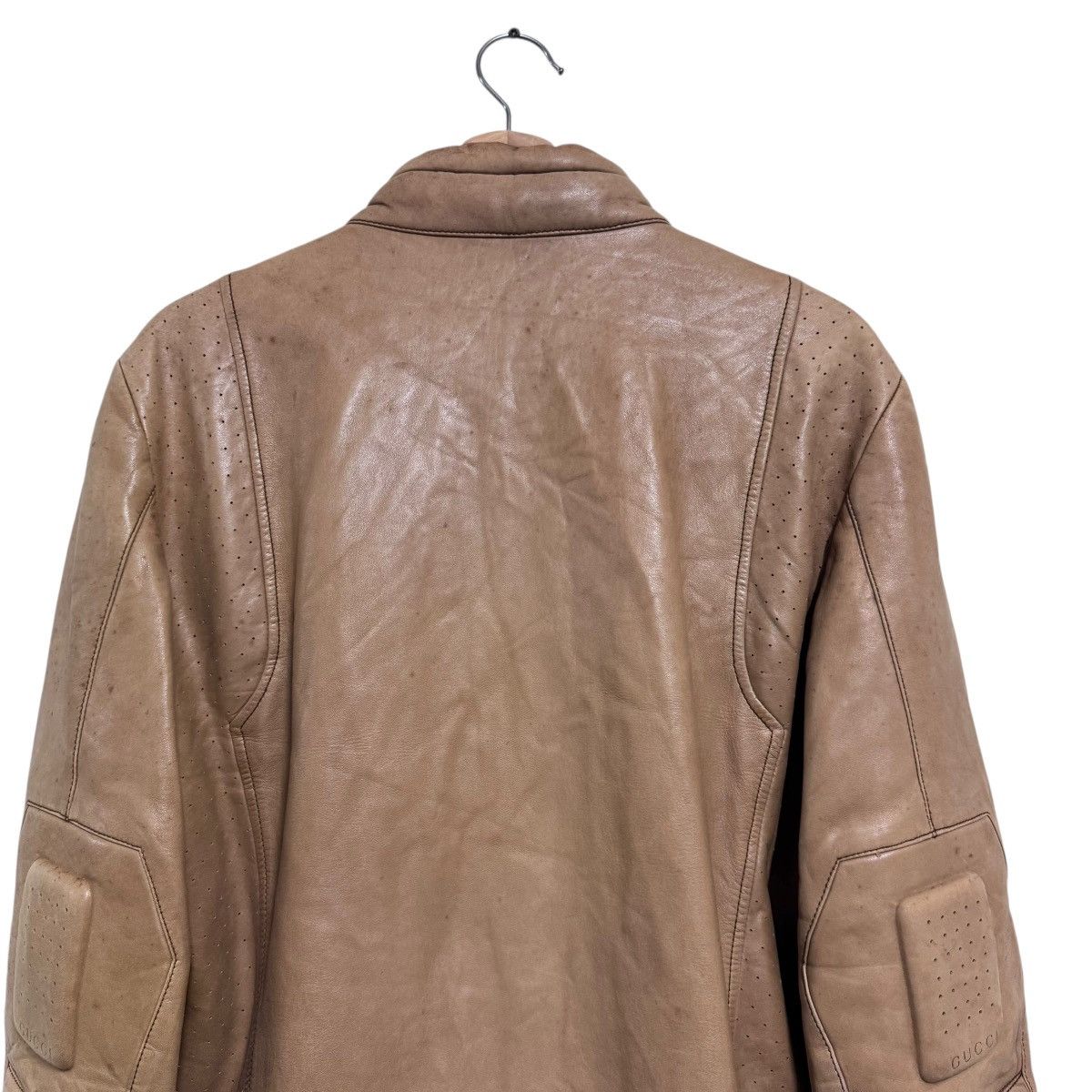 Gucci Gucci By Tom Ford Leather Moto Jacket Patina Size US M / EU 48-50 / 2 - 12 Thumbnail