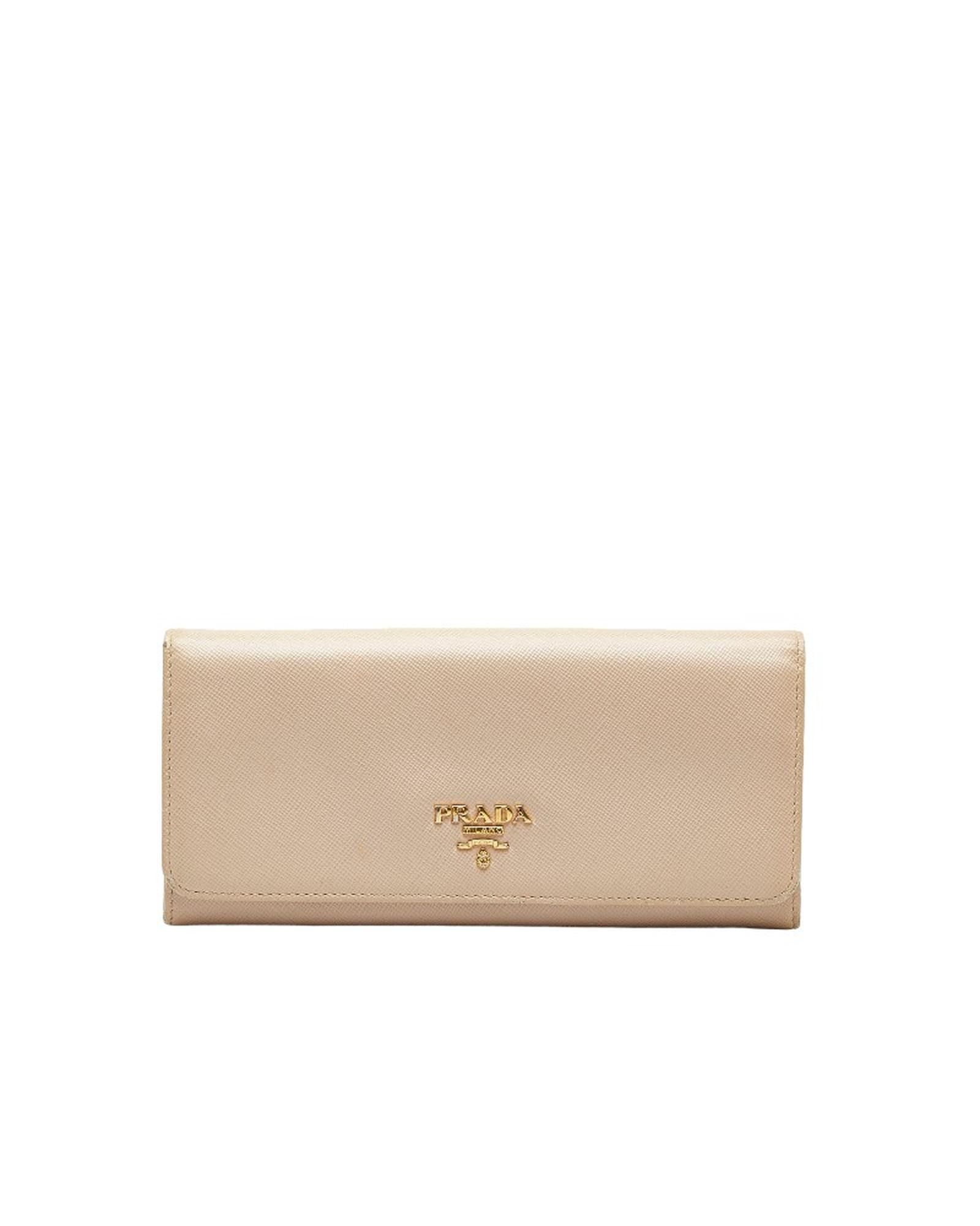 image of Prada Continental Flap Wallet In Pink, Women's