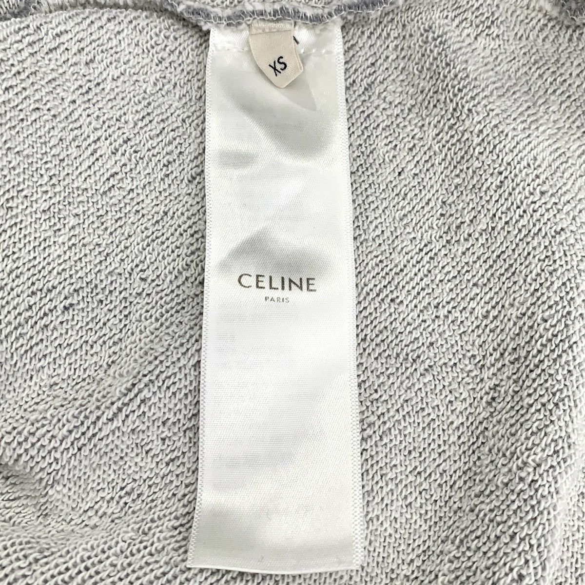 Celine Celine Grey Logo Printed Cotton Hooded Sweatshirt K26WX Size XS / US 0-2 / IT 36-38 - 7 Thumbnail
