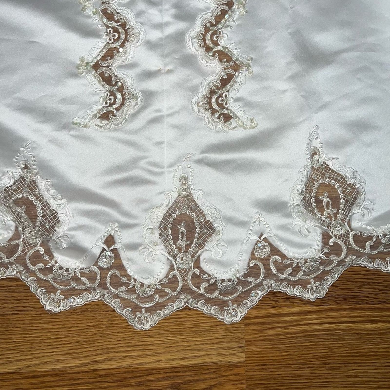 Vintage Gorgeous Vintage 90s White Satin Wedding Gown! Size XL / US 12-14 / IT 48-50 - 8 Thumbnail