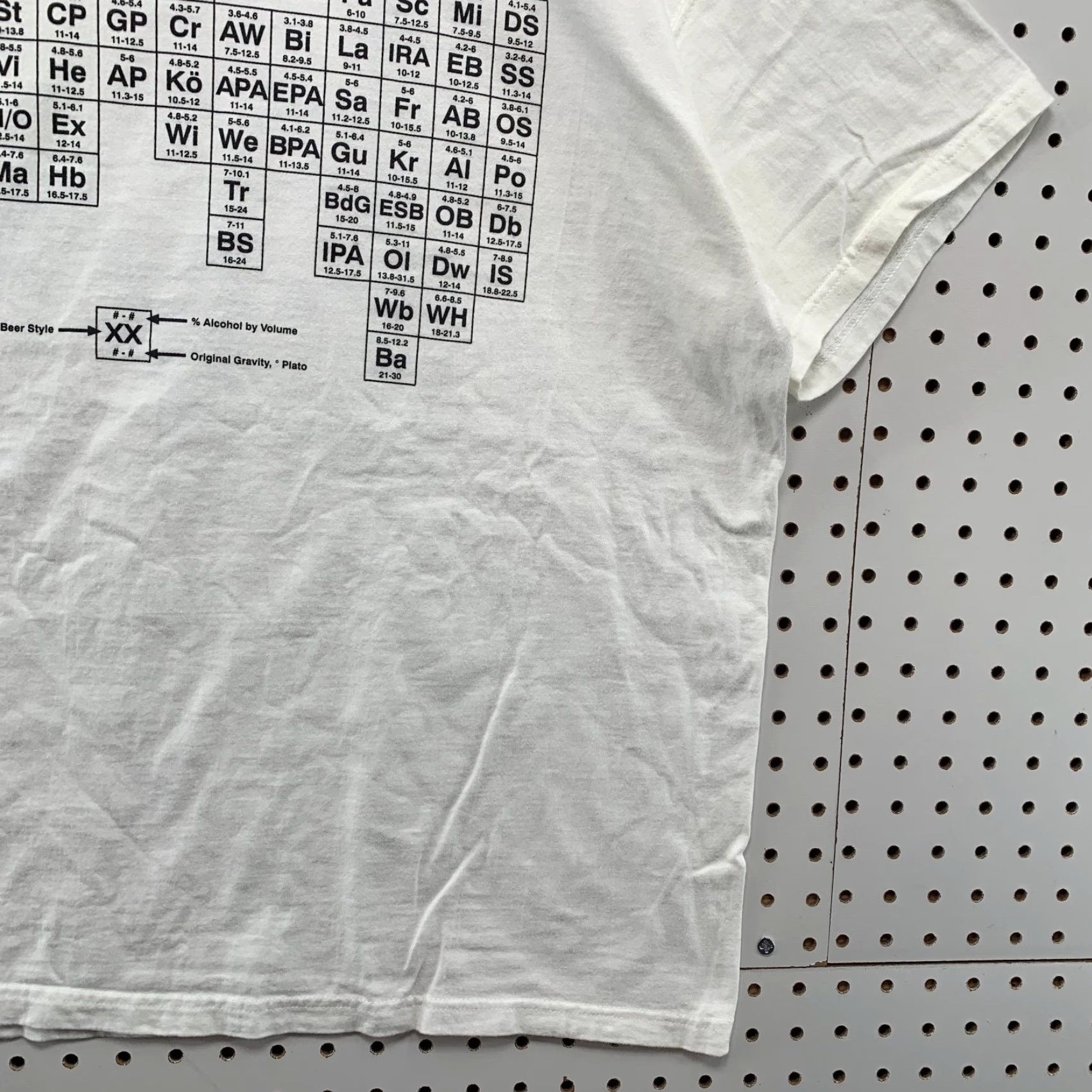 Fruit Of The Loom VINTAGE Fruit of the Loom Funny Beer Periodic Table T Shirt Mens XL White Beeriodic Short Sleeve Mens Size US XL / EU 56 / 4 - 7 Thumbnail