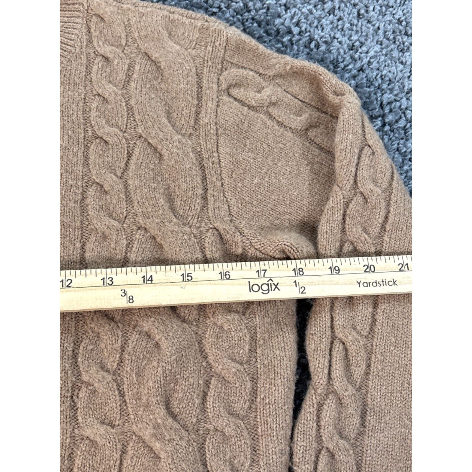 J.Crew VINTAGE J.CREW Cardigan Sweater Womens XXS Brown Cable Knit Chunky Gold Button Wool Crew Neck Boys? Size XXS / US 00 / IT 34 - 3 Thumbnail