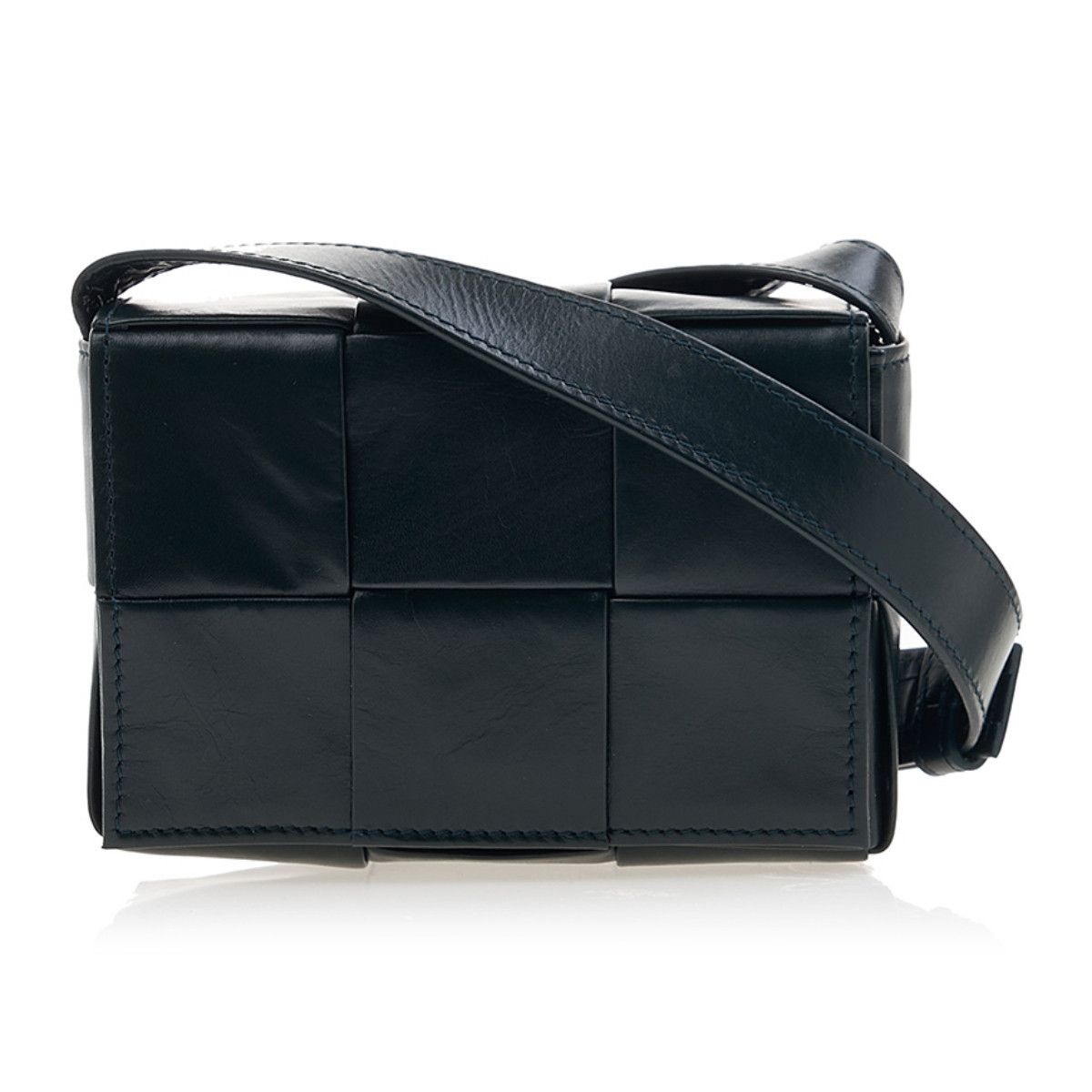 Bottega Veneta Candy Cassette Dark Green Leather Mini Bag, Women's