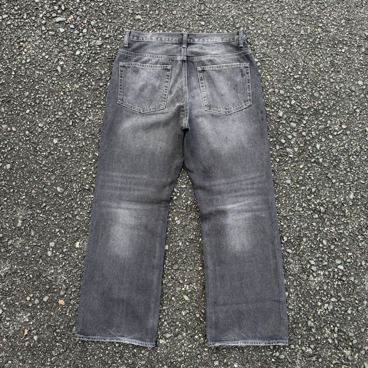 All Blacks W33 Vintage Gu black jean denim rippep pants Size US 33 - 11 Thumbnail