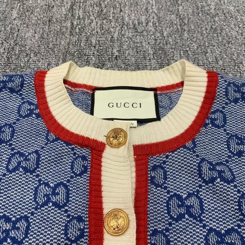 Gucci Blue Gucci GPattern Knit Cardigan Sweater-2505 Size S / US 4 / IT 40 - 3 Thumbnail