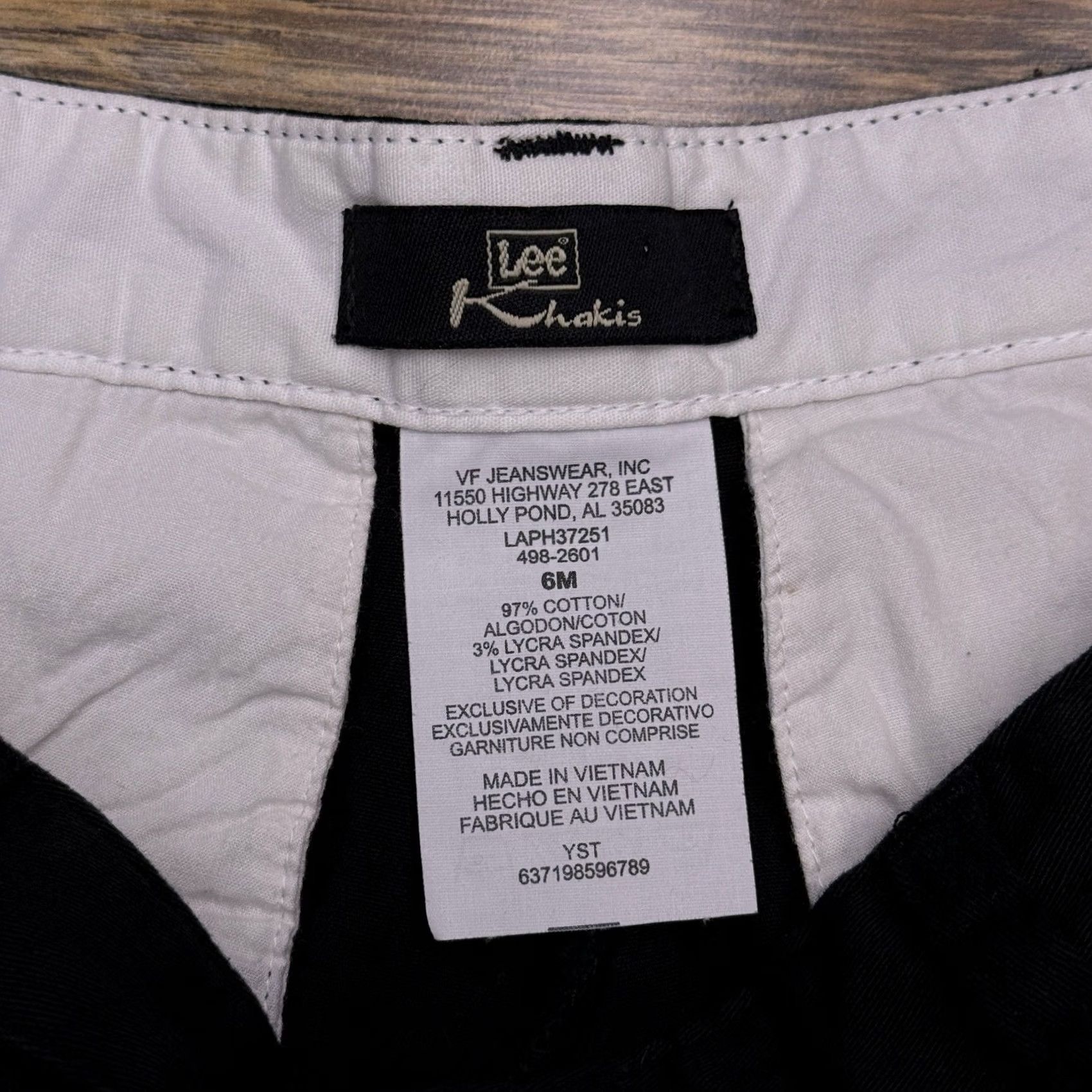 Lee VINTAGE Lee Capri Pants Womens 6M Black High Rise Stretch Khakis New Size 28" / US 6 / IT 42 - 5 Thumbnail