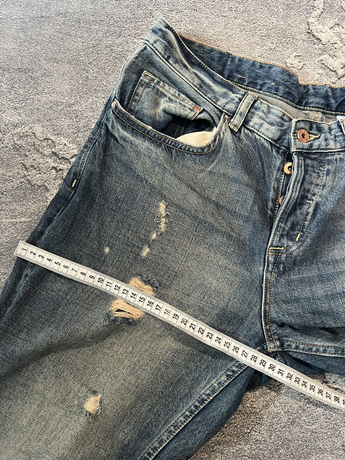 Japanese Brand Distressed Vintage Slim Archival Jeans Retro Style Size US 32 / EU 48 - 8 Thumbnail