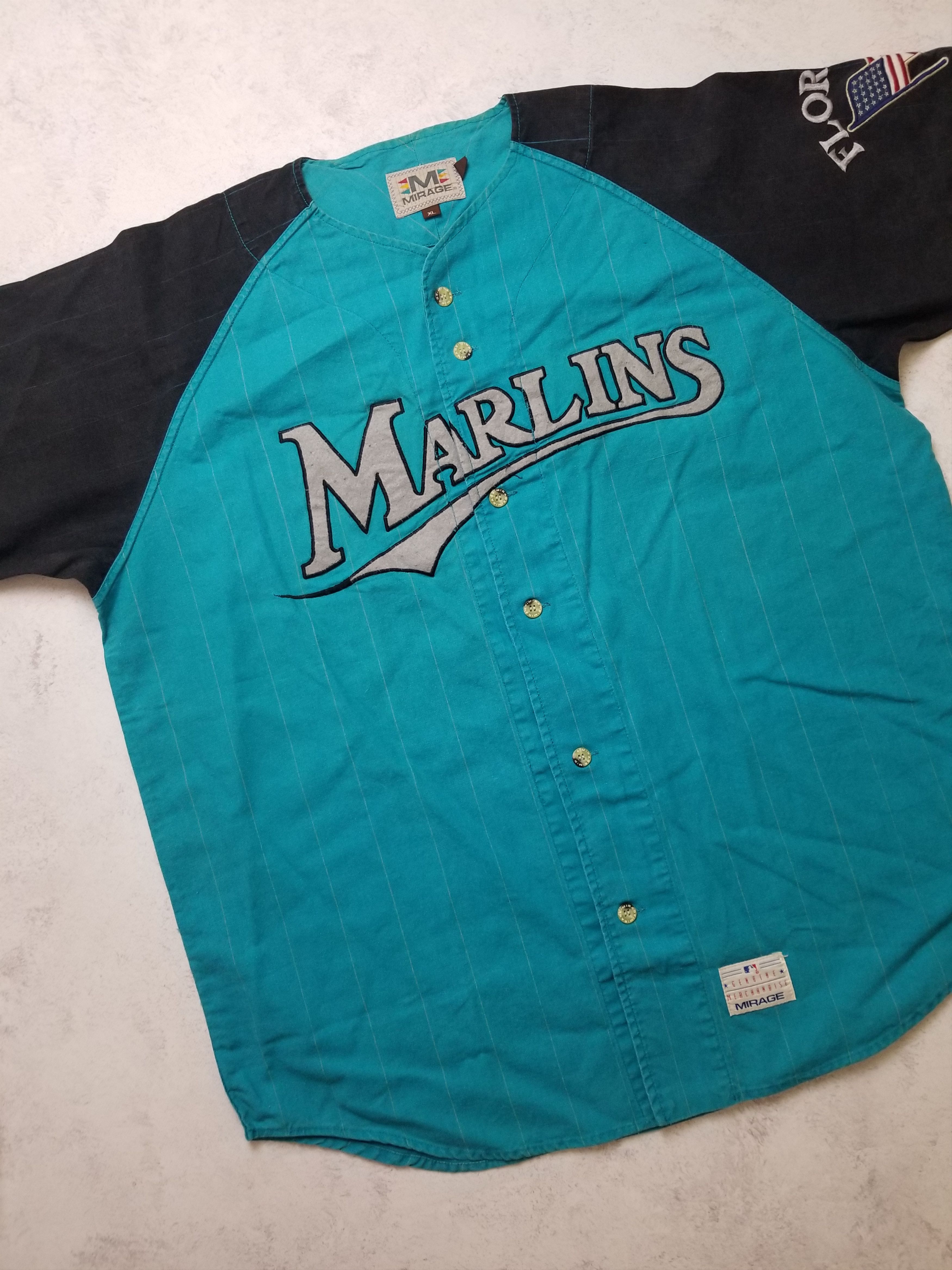 Mirage Vintage 90s Florida Marlins Teal Jersey Mirage MLB Miami Size US XL / EU 56 / 4 - 11 Thumbnail