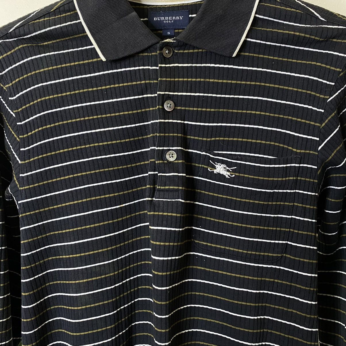 Burberry × Vintage Burberry Golf Blue Label Stripes Polo T Shirt Size US S / EU 44-46 / 1 - 2 Thumbnail