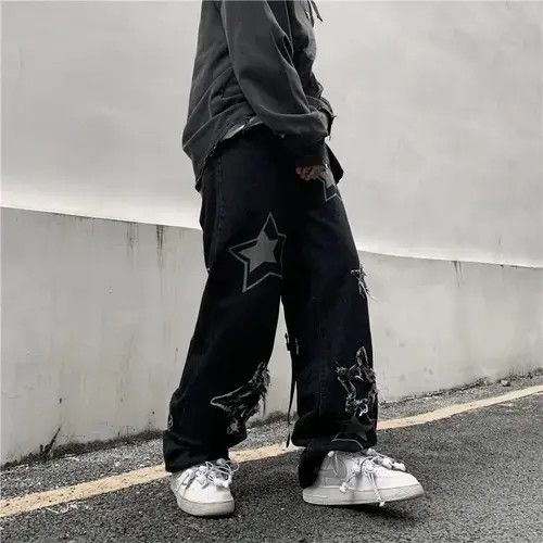 Other Printed Patchwork Male Baggy Jeans Size US 31 - 4 Thumbnail