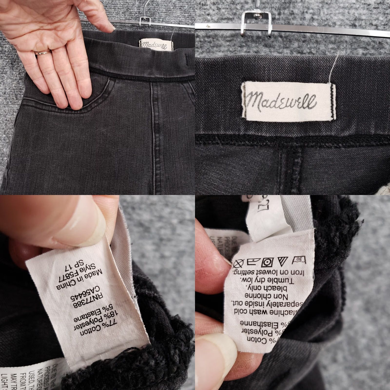 Madewell Madewell Jeans Womens 25 Gray The Anywhere Marton Wash Stretch Jegging Pull On Size 42" / US 20 - 8 Thumbnail