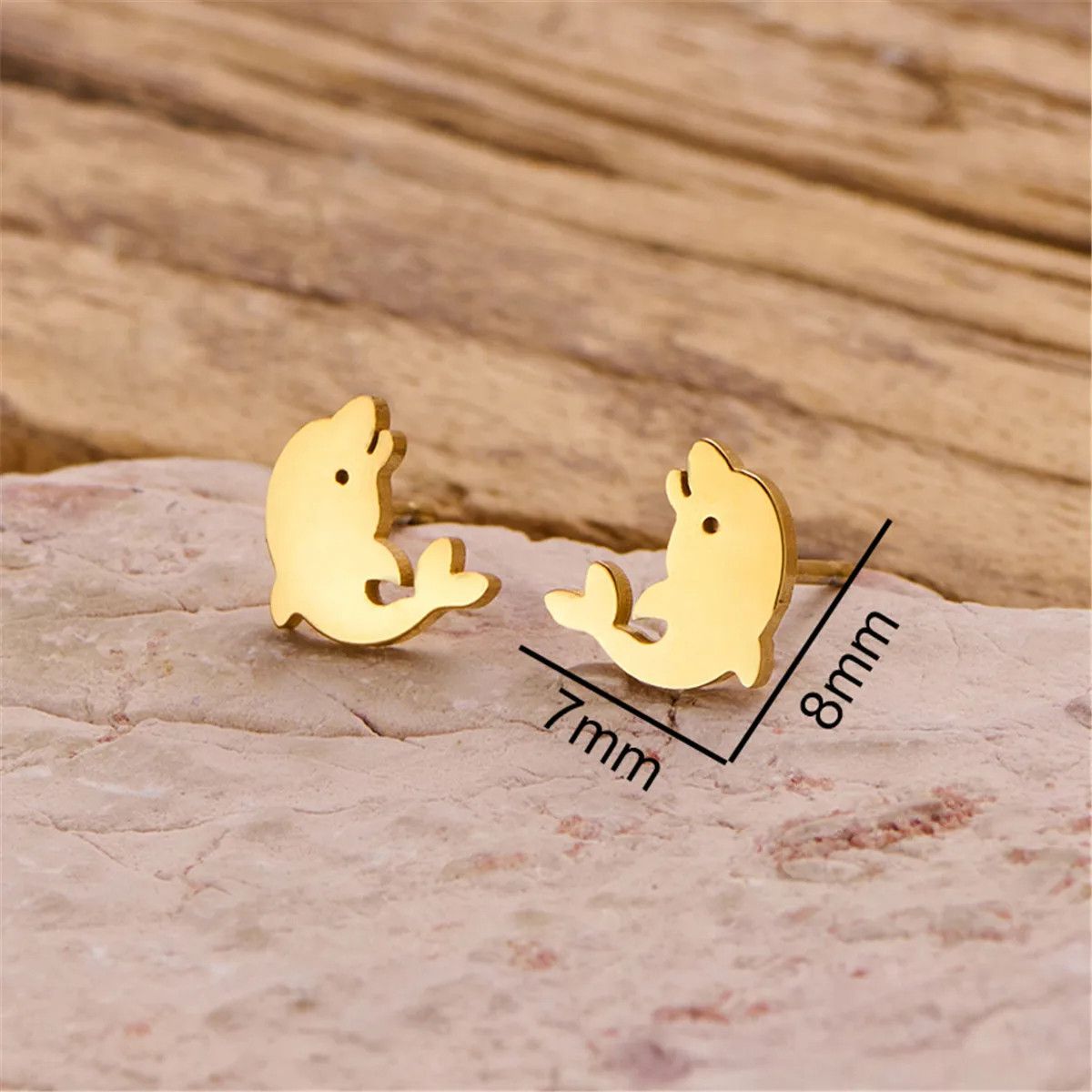 Jewelry Mini Dolphin Earrings Charm Earring Gift Size ONE SIZE - 3 Thumbnail